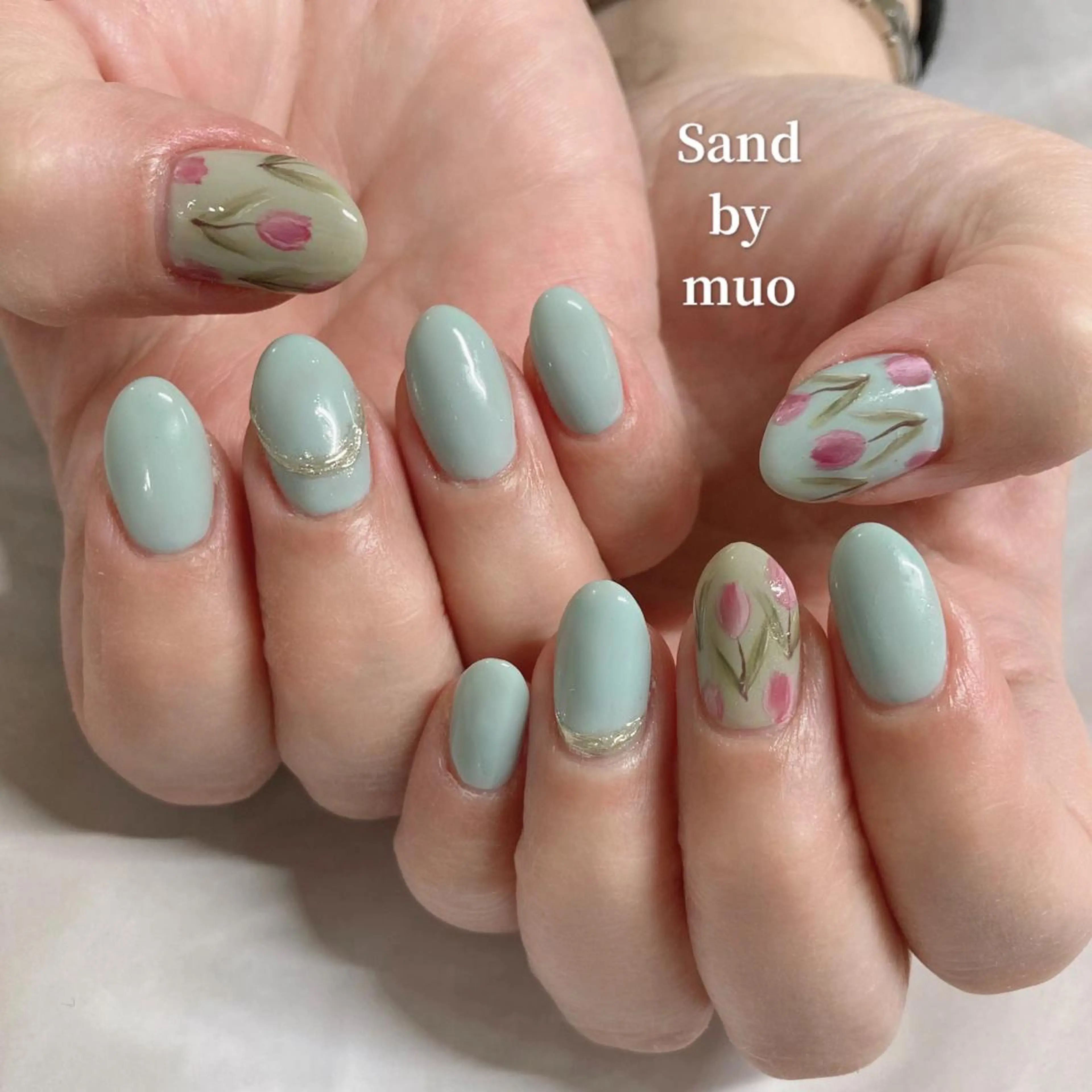 ネイル ブルー Sand by muoのネイルデザイン