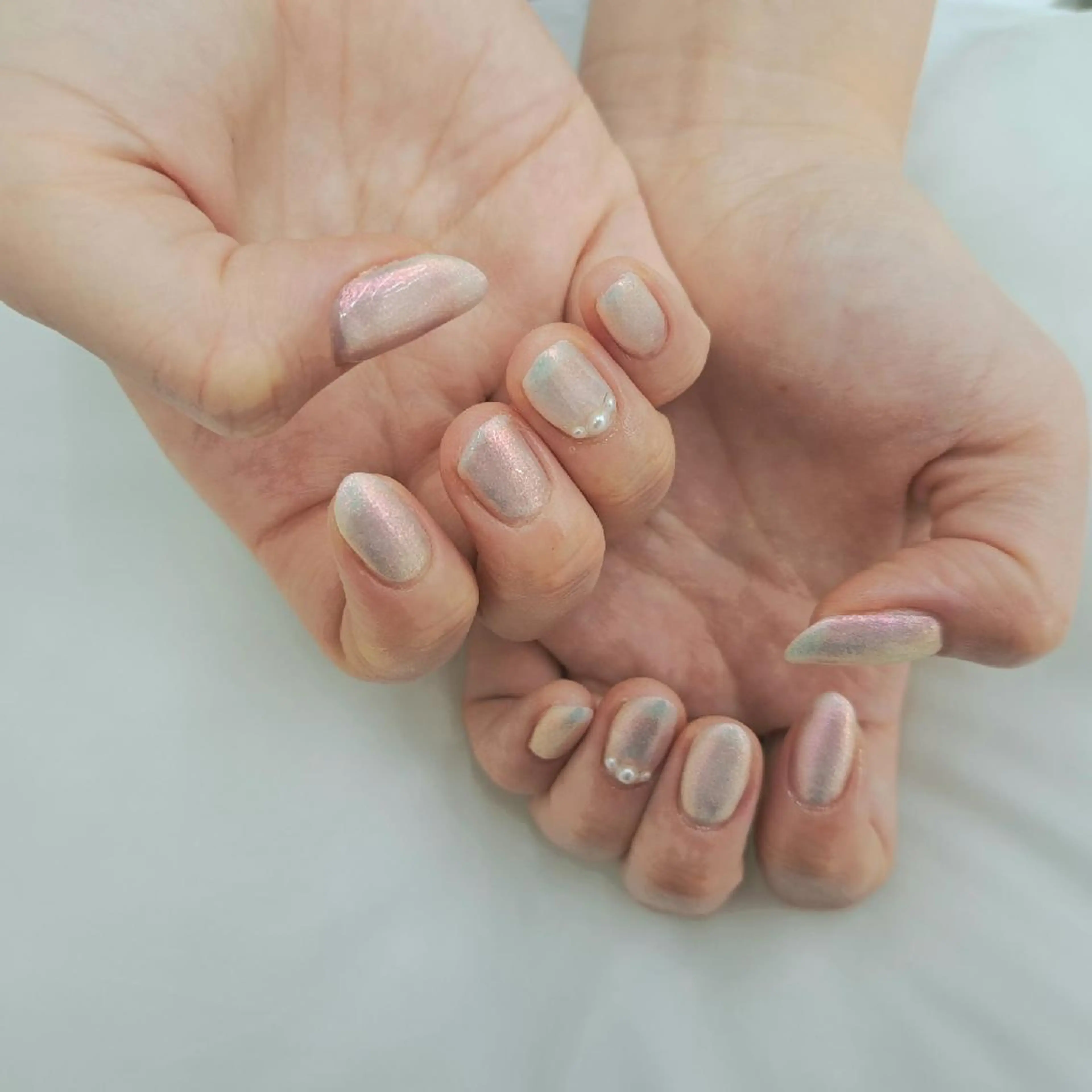 ネイル ラメ(グリッター) ピンク ハンドネイル Bianca八王子 まえさだのネイルデザイン