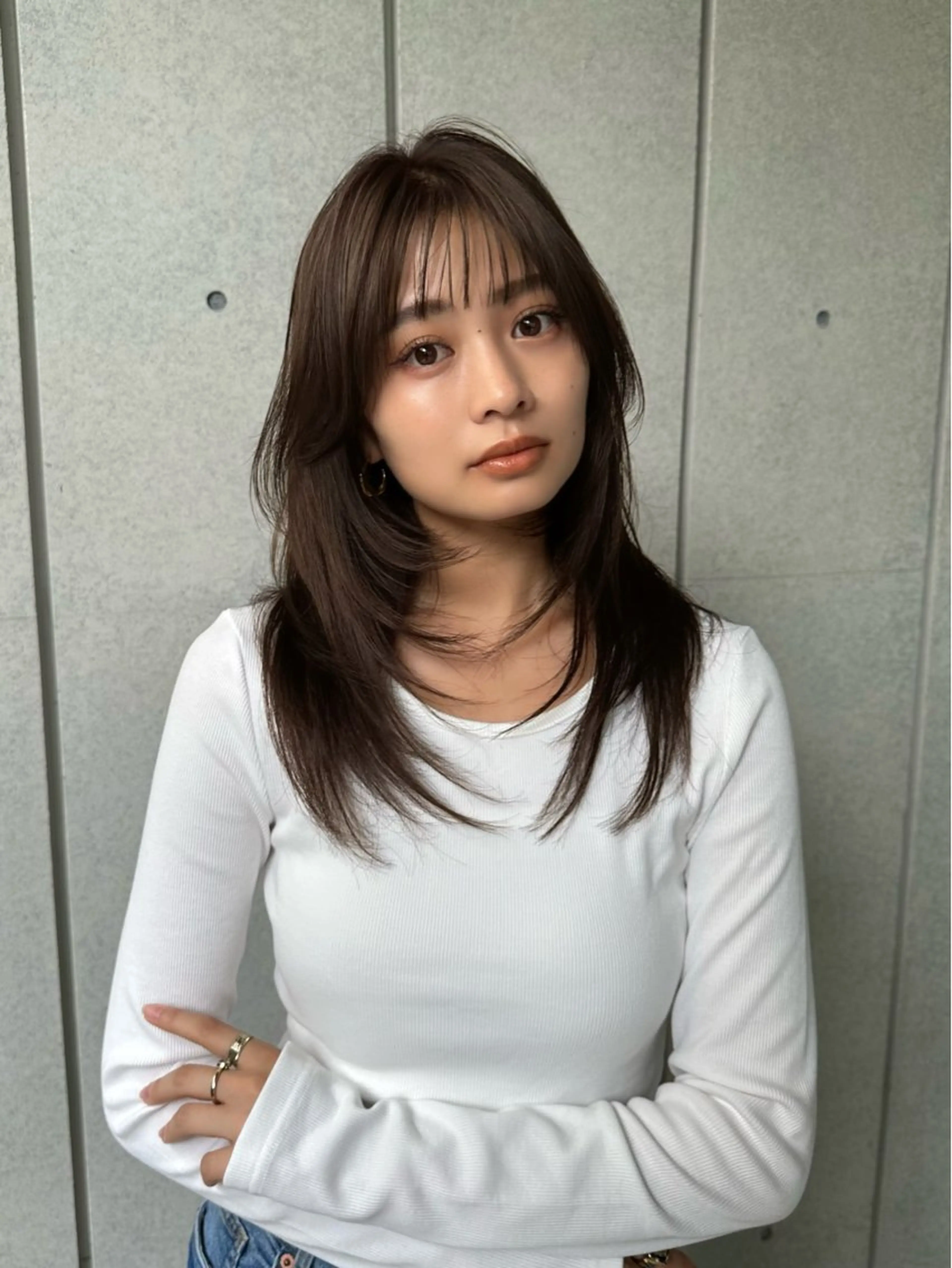 セミロング カラー レイヤーカット LEANE THE TOKYO所属・レイヤーカット無料/ 青山/荒谷進介のヘアスタイル