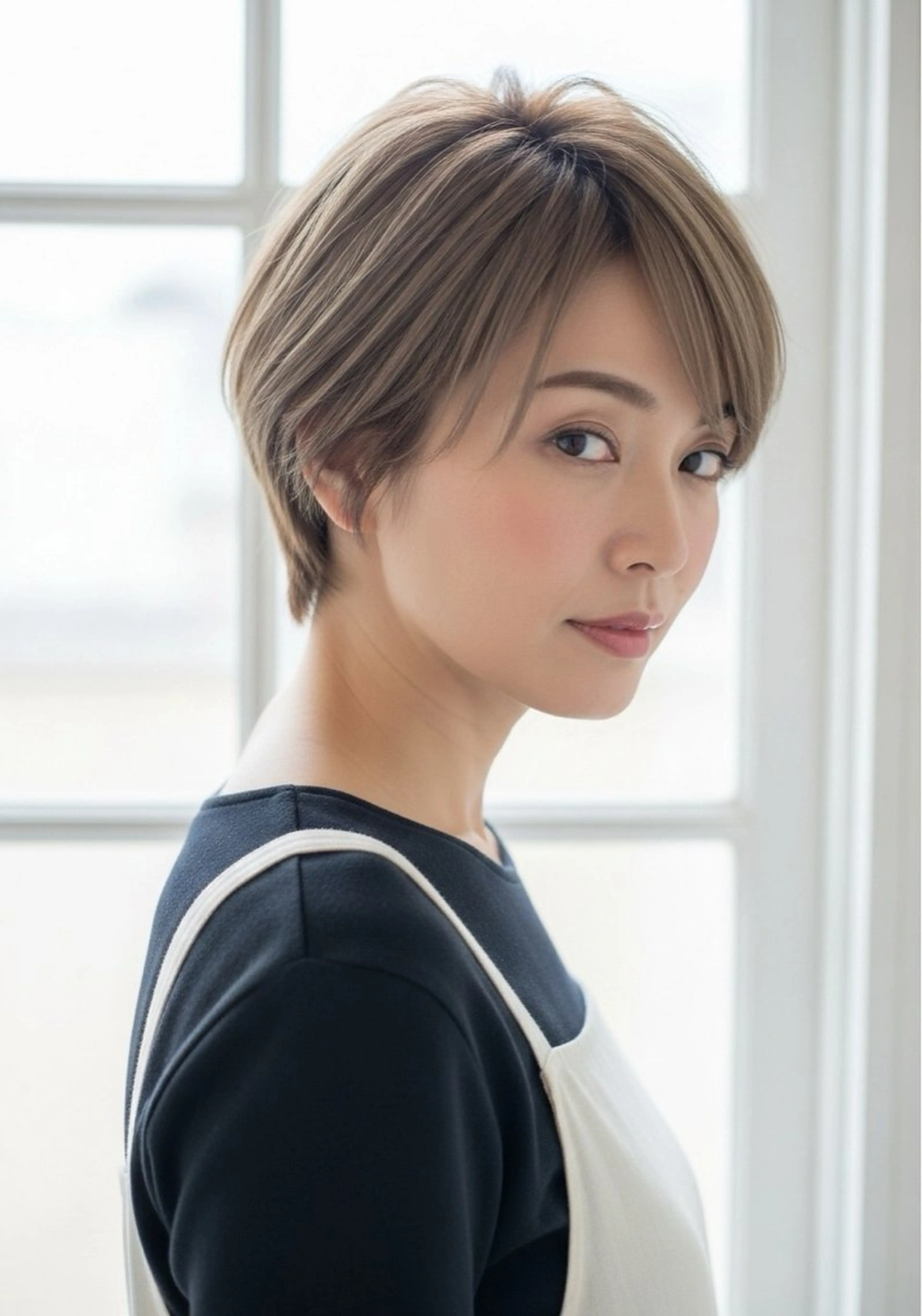 ☀️白髪をより美しく☀️似合わせショートヘア+白髪ぼかしカラー（ブリーチ有）+トリートメントの写真