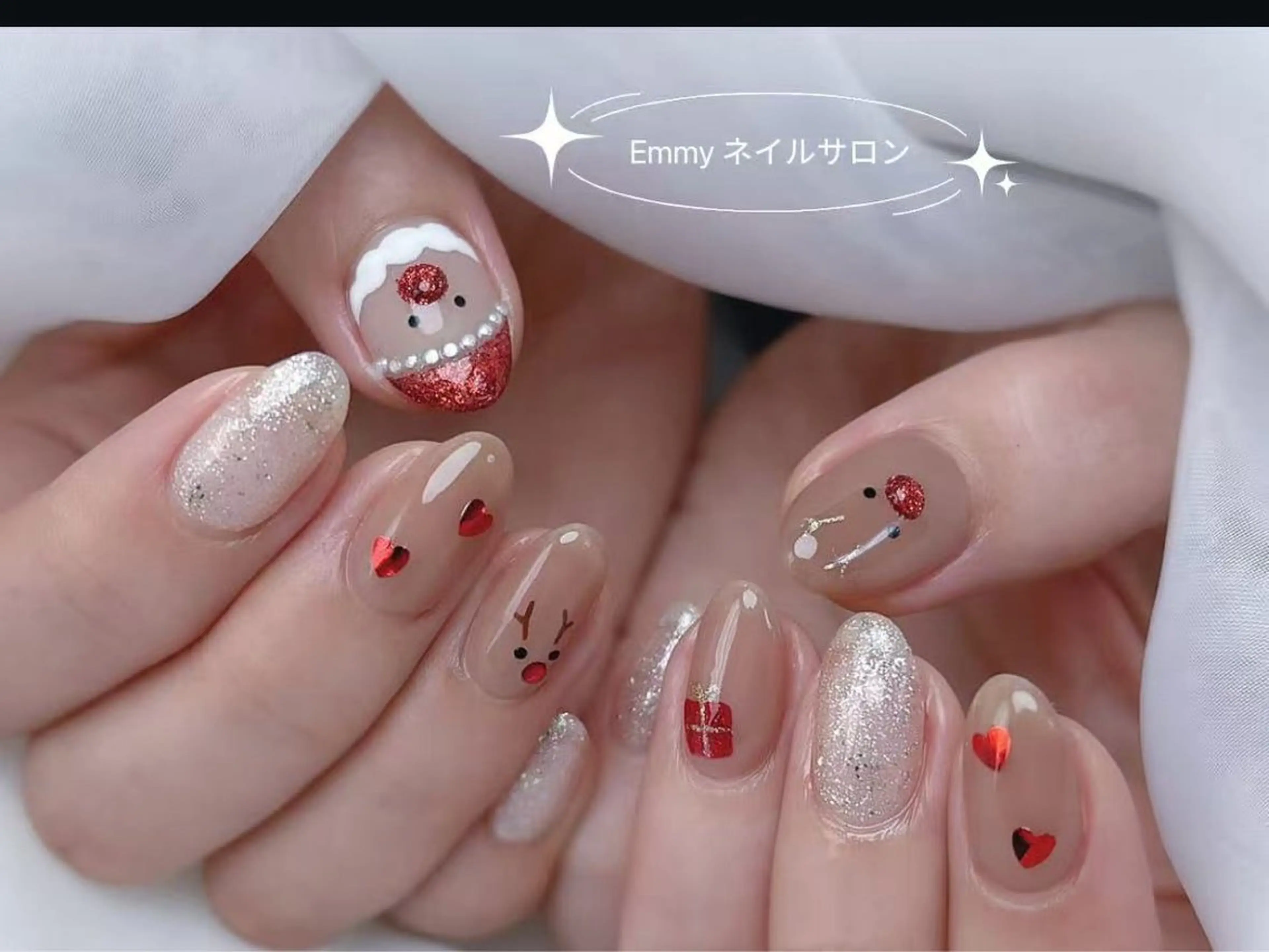 ネイル チークネイル フットネイル フレンチネイル ジェルネイル ガラスフレンチ ハンドネイル ENNY ネイルサロンのネイルデザイン