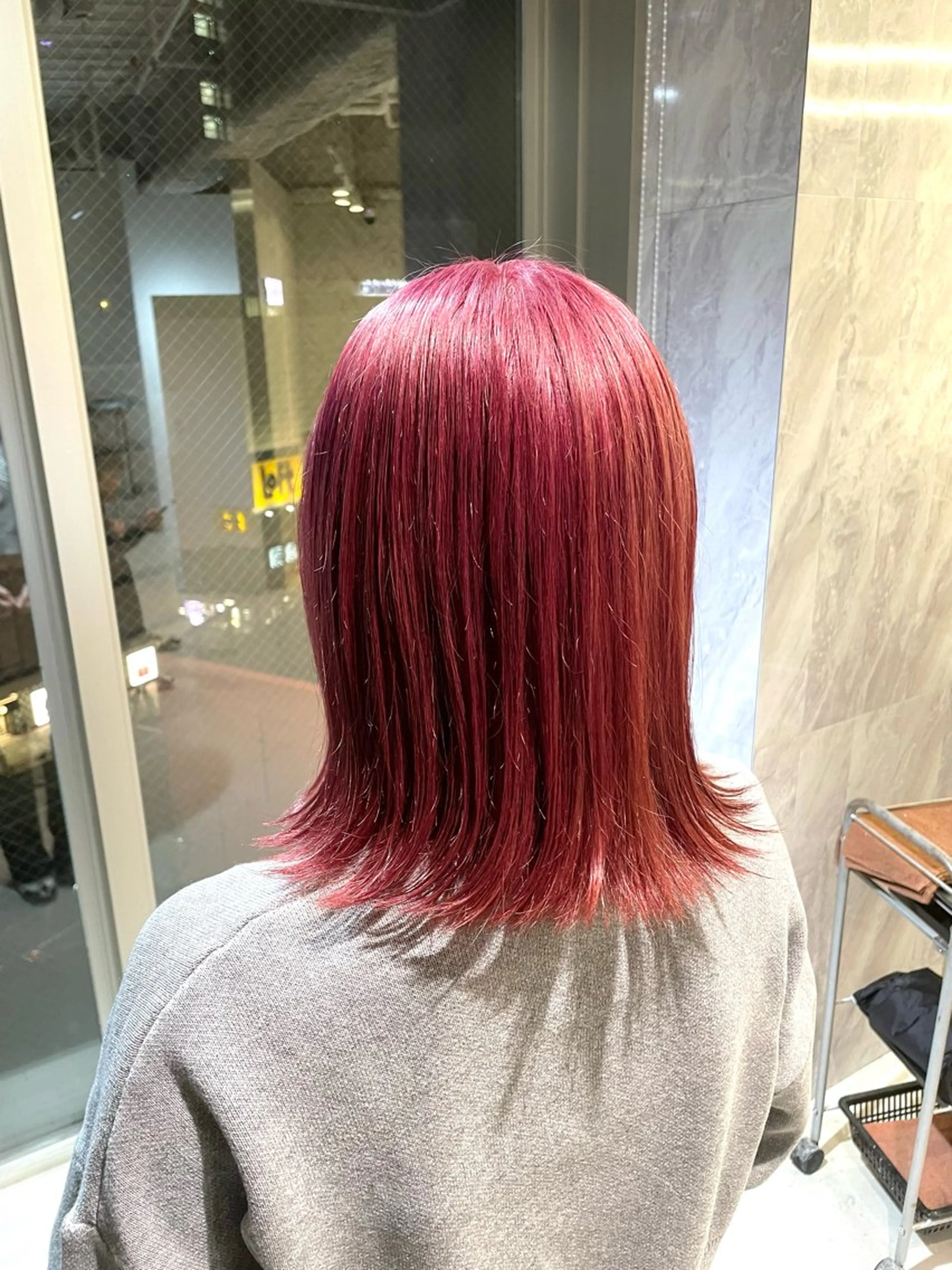 ミディアム カラー ラベンダーカラー ピンクカラー ピンクラベンダー ヘアカラー トリートメント ブリーチ＆波巻パーマ /飯牟田/GEAR.のヘアスタイル