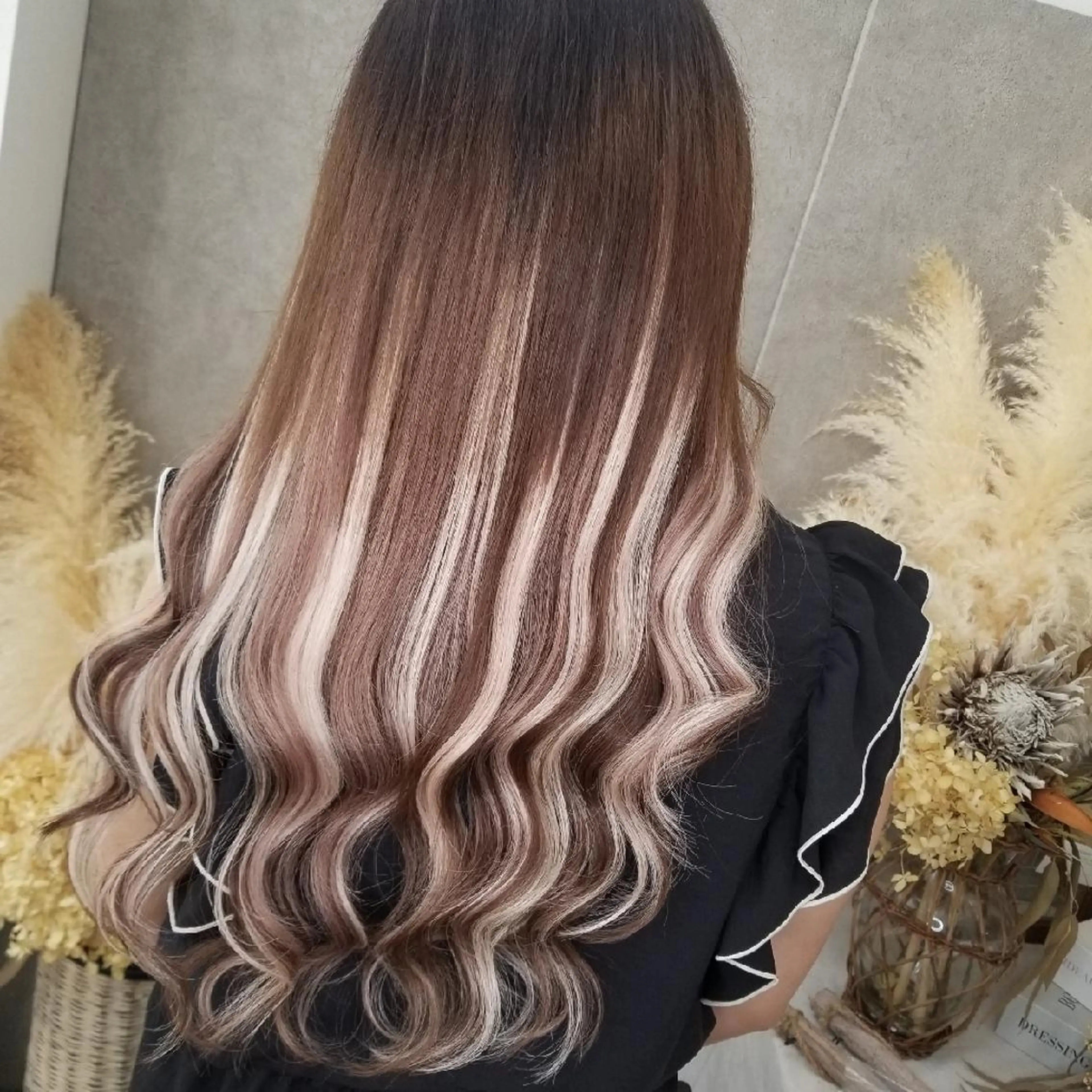 ロング シールエクステ エクステ ハイライト ヘアカラー トリートメント 植田 修平/エクステ /髪質改善カラーのヘアスタイル