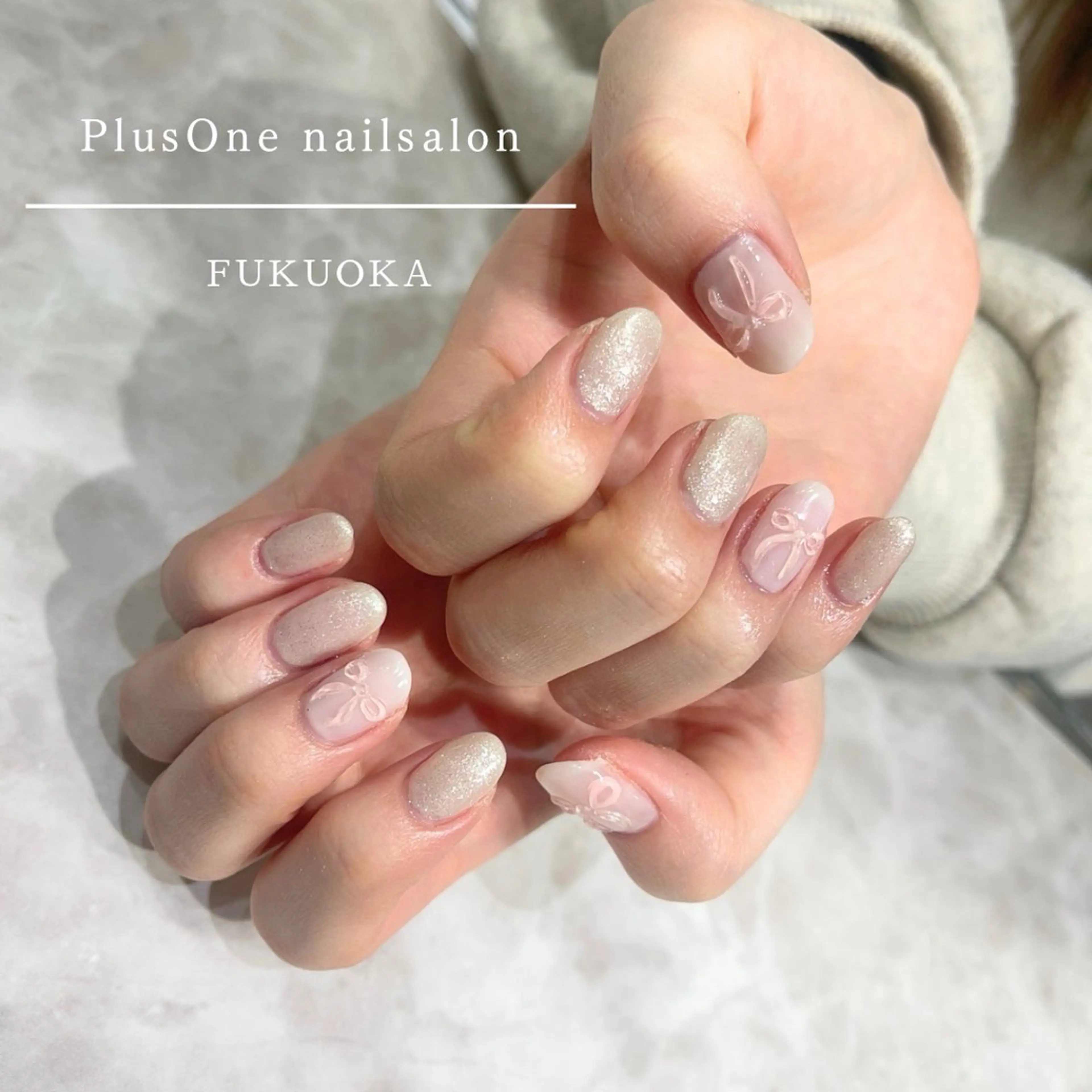 ネイル アートネイル ジェルネイル 韓国ネイル ピンク リボン ハンドネイル PlusOnenailsalon所属・粕屋ネイル＆耳つぼ 🫧Natsumiのネイルデザイン