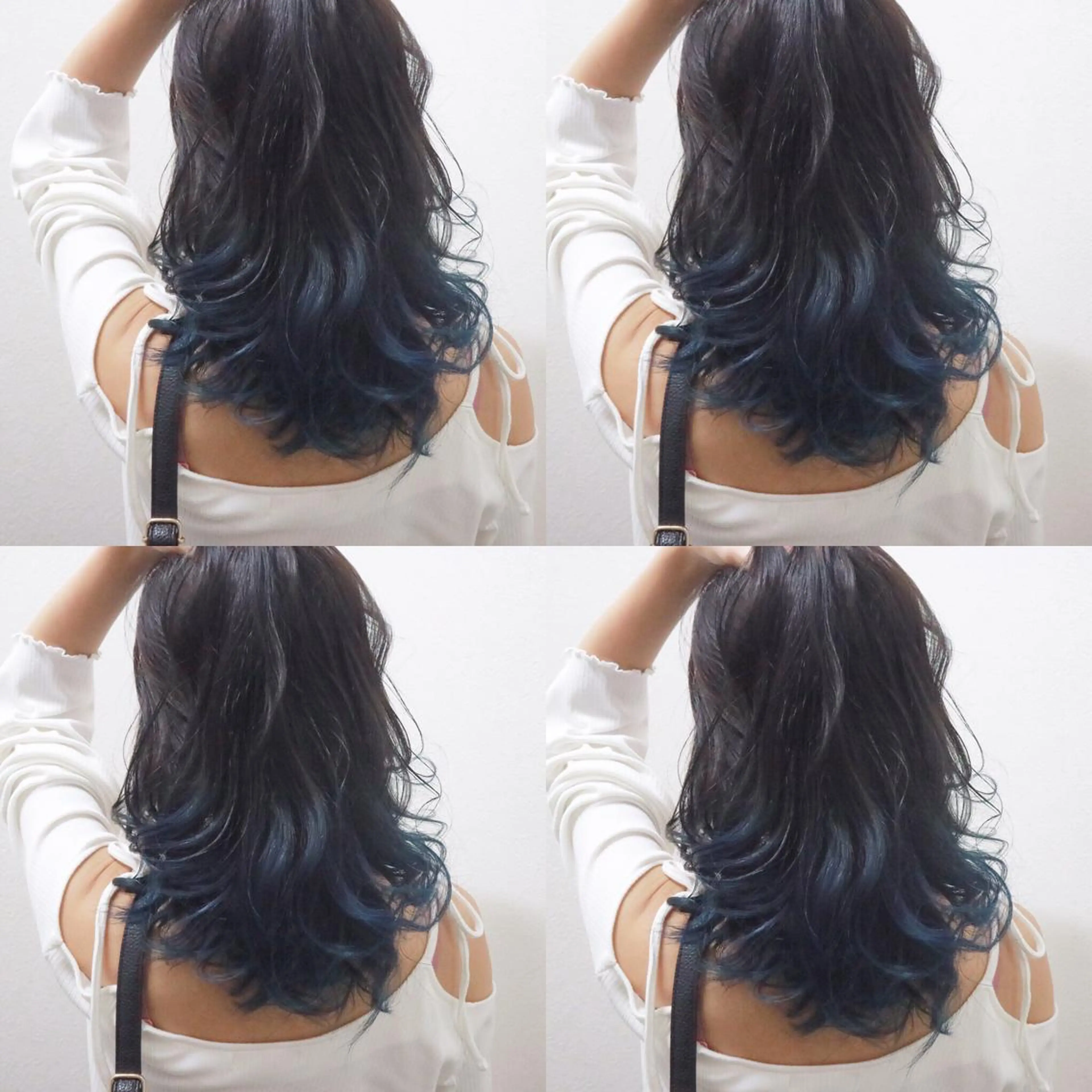 ミディアム カラー ブリーチ ネイビーカラー JIL BLAN 京都のヘアスタイル