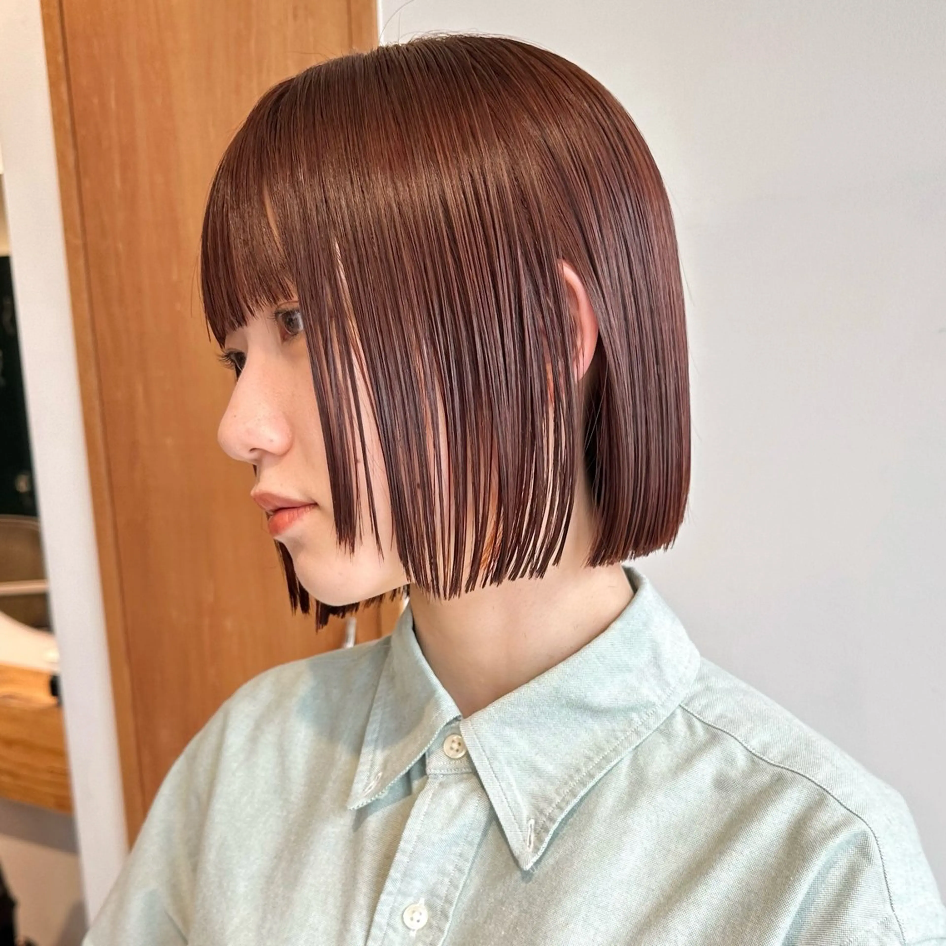 ショート カット ヘアカラー トリートメント GO TODAY原宿Lux所属・ボブ/暖色カラー/ 縮毛矯正/岸本恭明のヘアスタイル