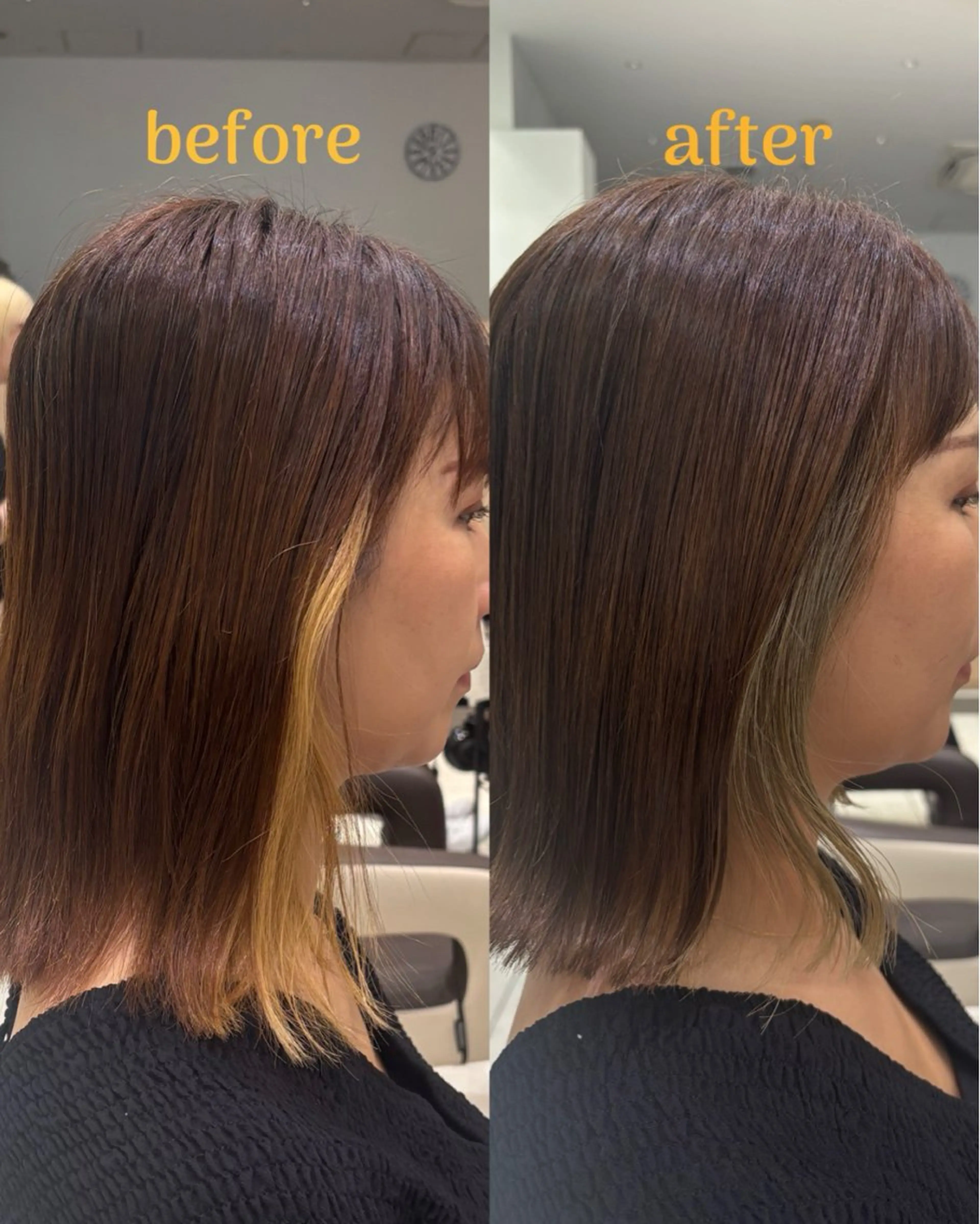 ミディアム カラー 鈴木 かのんのヘアスタイル