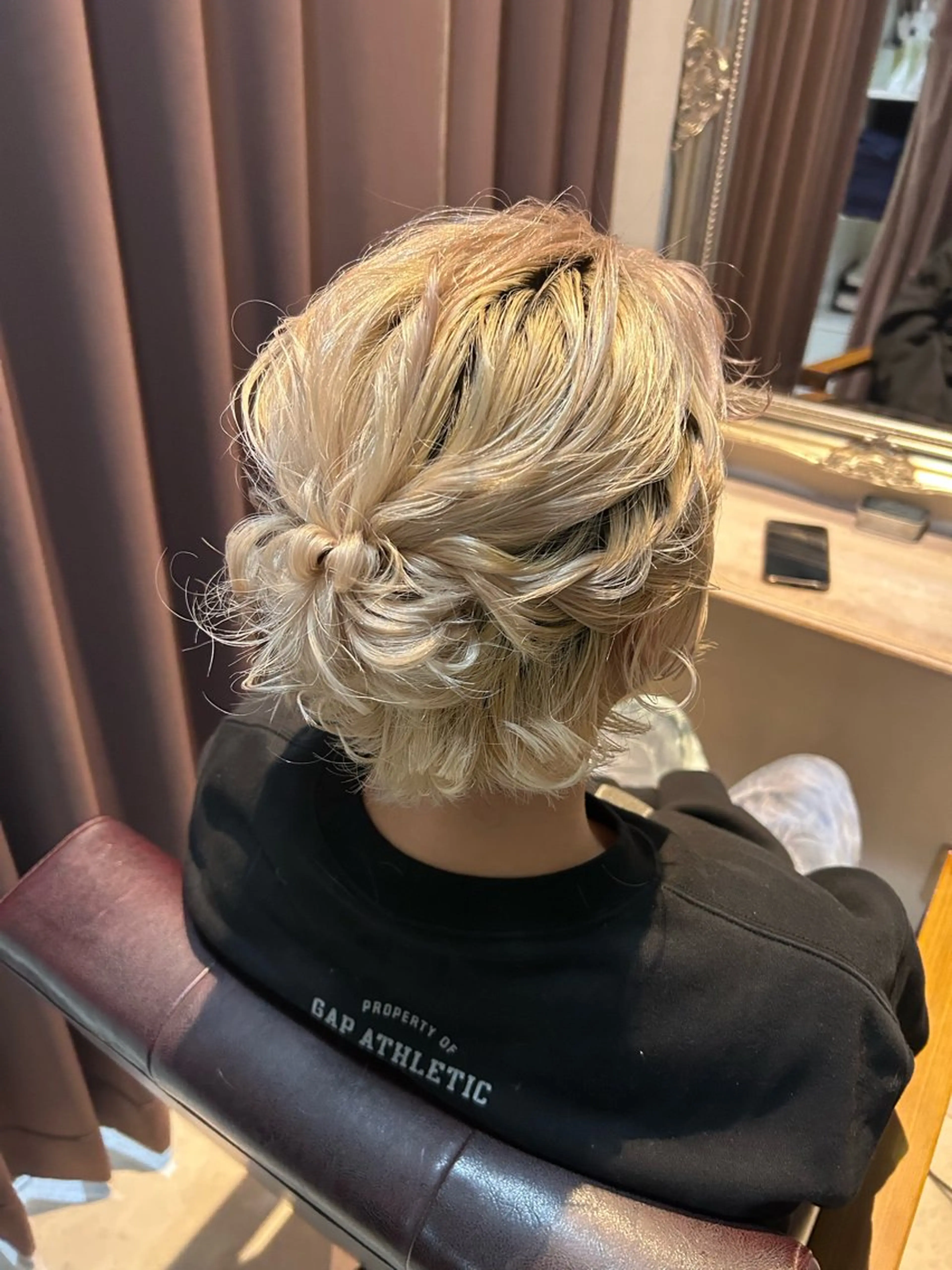ショート ヘアアレンジ nano.暖色カラー 🍑ヘアアレンジのヘアスタイル