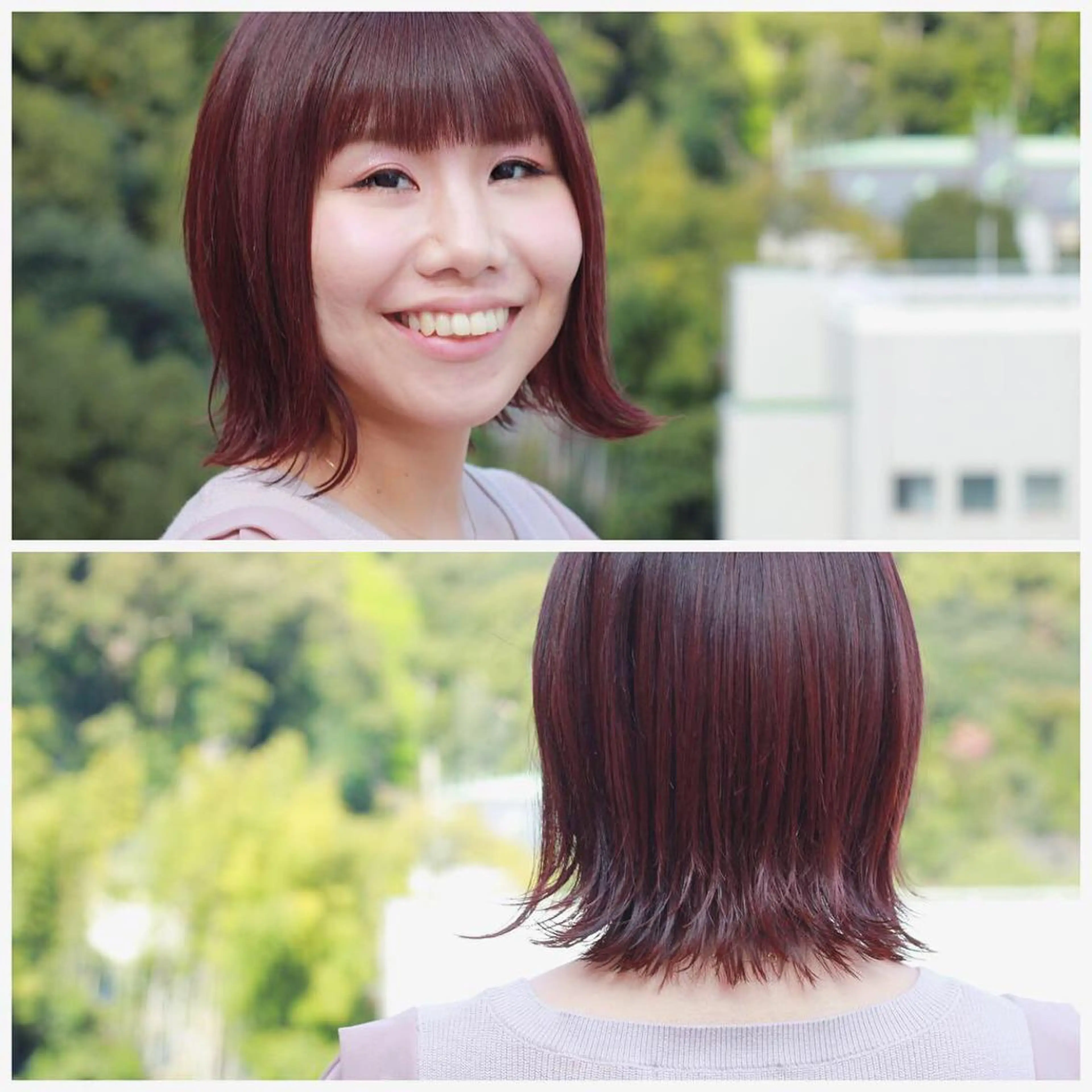 ショート カラー ボブレイヤー ボブ レイヤーカット ヘアカラー Viage （ビアージュ）のヘアスタイル