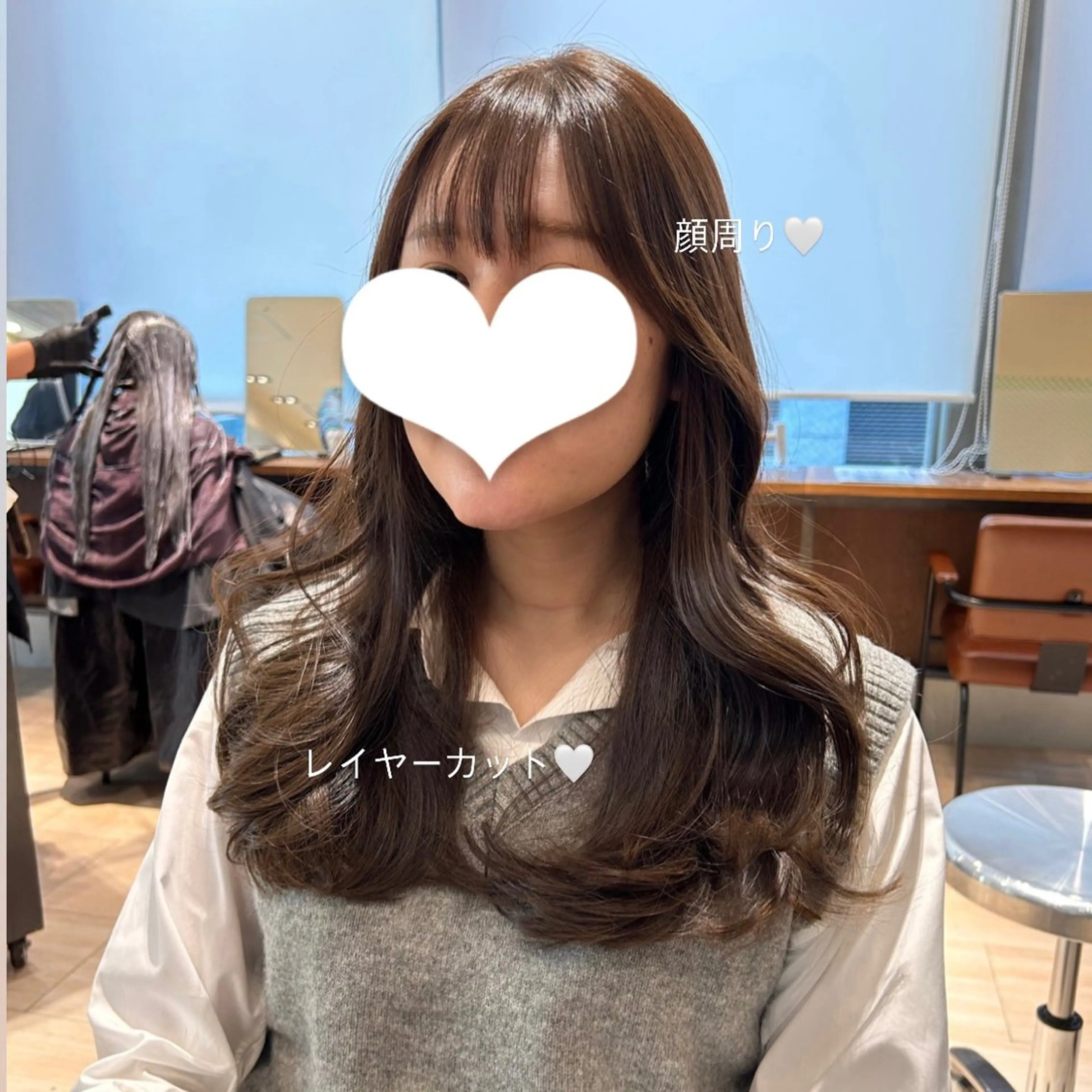 セミロング カラー 顔周りカット 韓国風ヘア レイヤーカット カット ヘアカラー トリートメント 🍼顔周りカット/ レイヤー/小川華奈のヘアスタイル