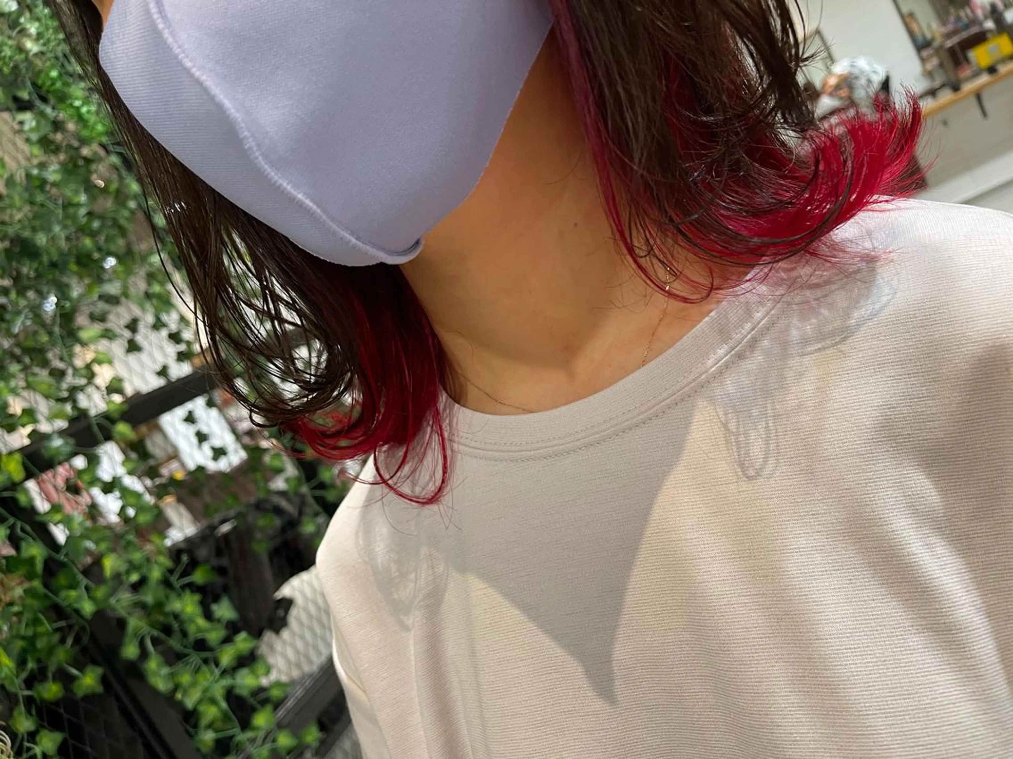 ミディアム カラー パーマ ヘアアレンジ メンズ キッズ ネイル マツエク・マツパ メンズインナーカラー インナーカラー レッドカラー 赤色 ヘアカラー トリートメント ⭐️ハイクオリティ カラー杉本雄志⭐️のヘアスタイル