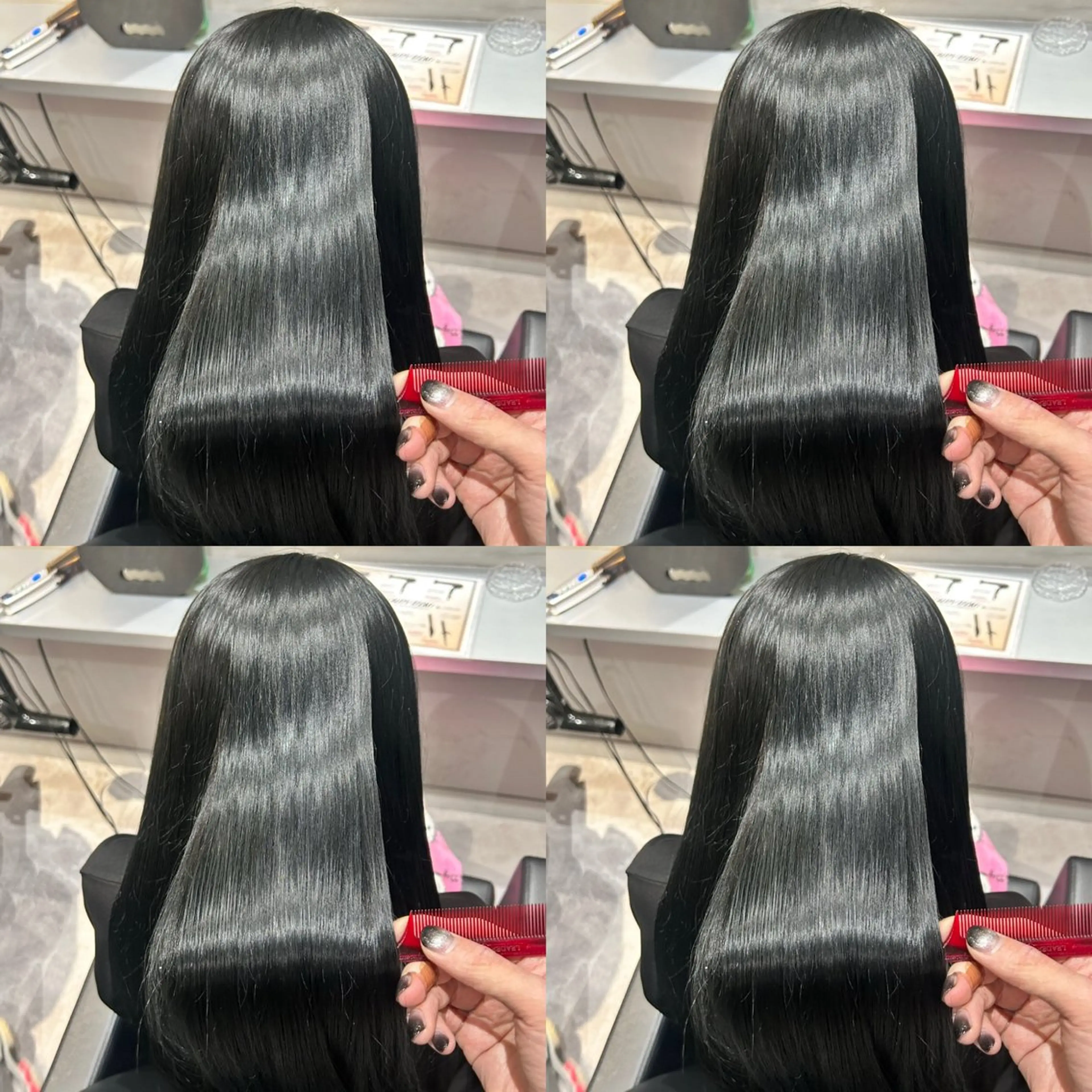 ロング カラー ダークグレー 髪質改善 ヘアカラー トリートメント 韓国レイヤー ×髪質改善✨純大のヘアスタイル