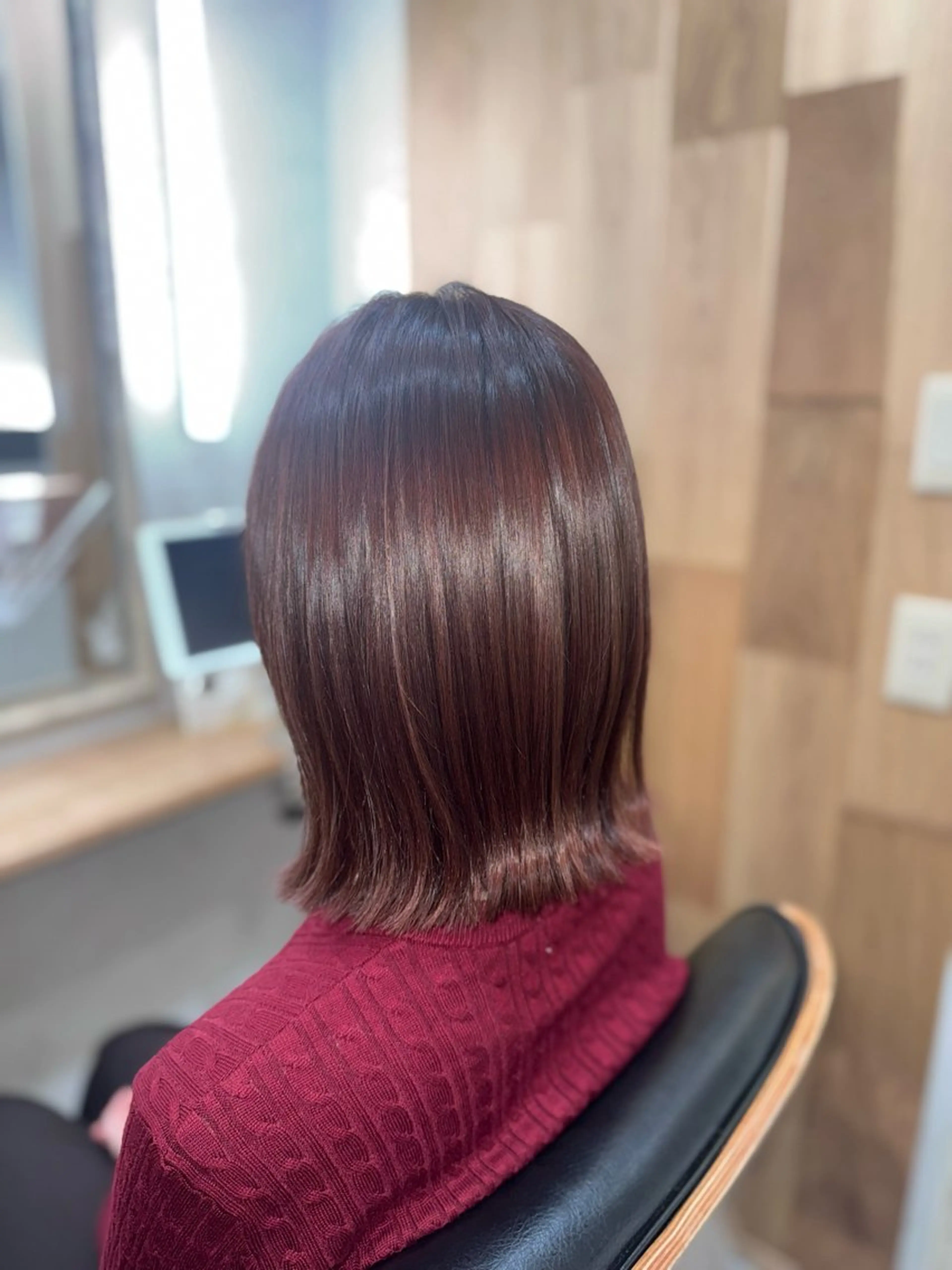 ミディアム カラー ボルドーカラー 多賀 順平のヘアスタイル