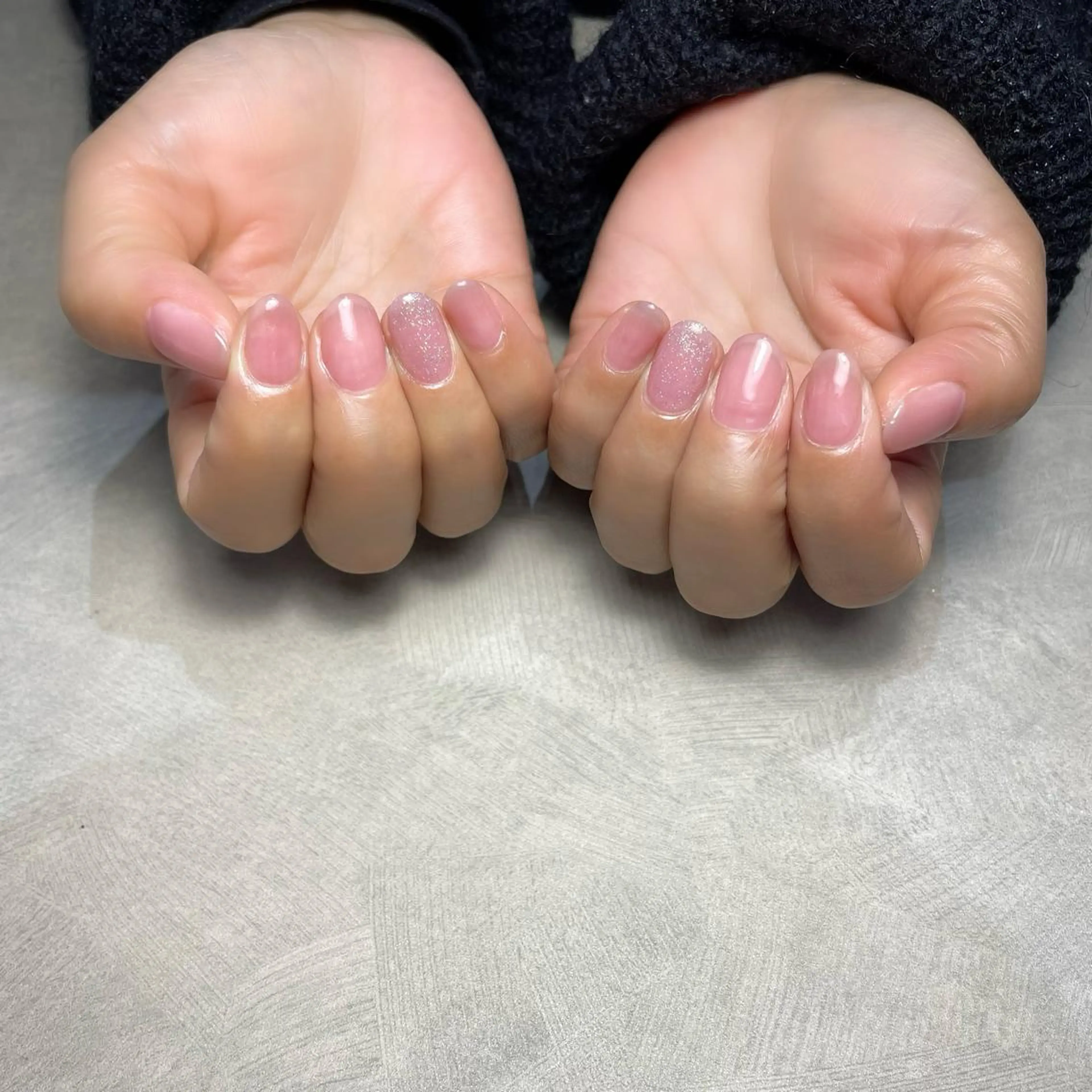 ネイル ブラウン フレンチネイル ミラーネイル ニュアンスネイル バレンタイン ハンドネイル upala Mayukoのネイルデザイン