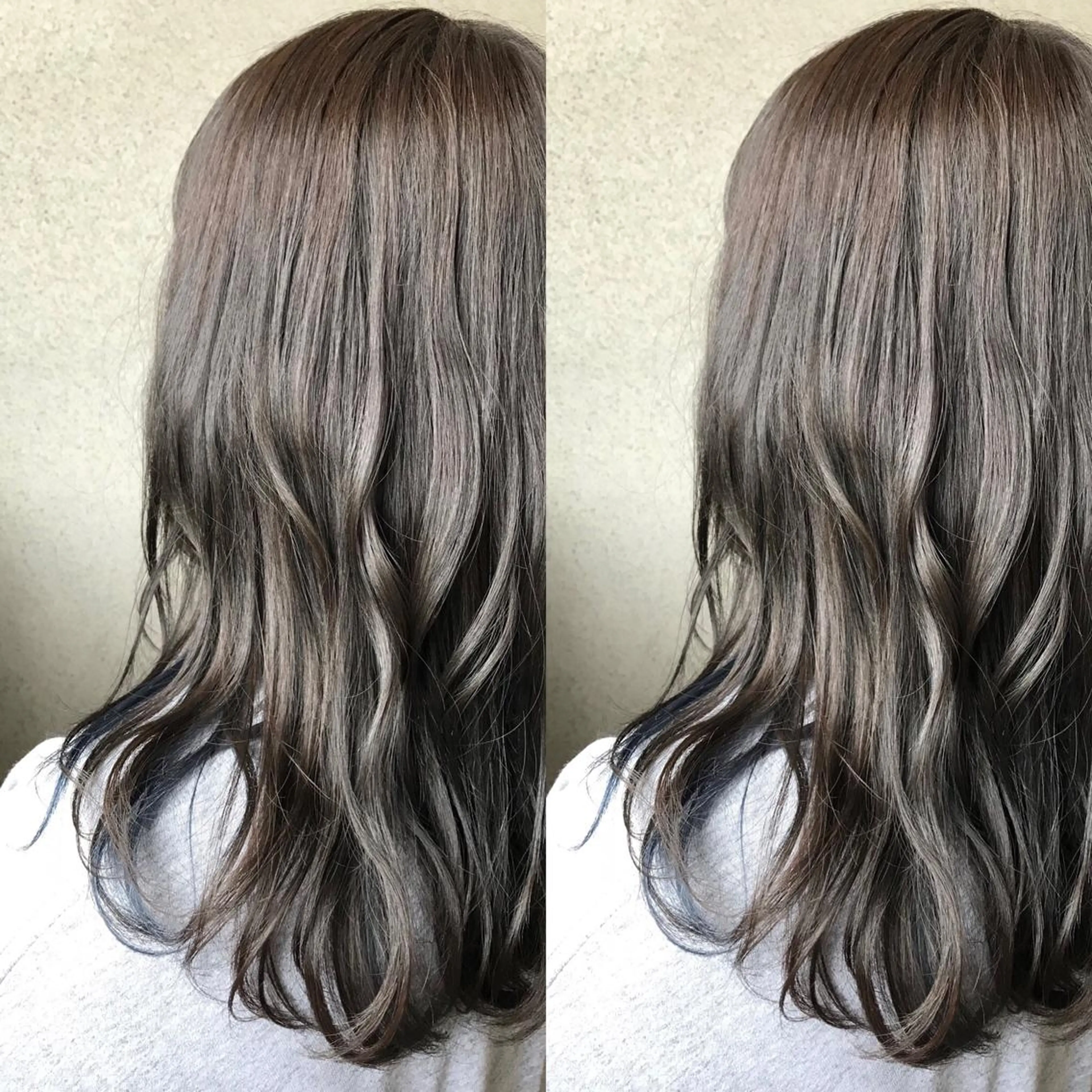 セミロング カラー ブルーカラー インナーカラー SALOWIN所属・小栗 麻衣のヘアスタイル