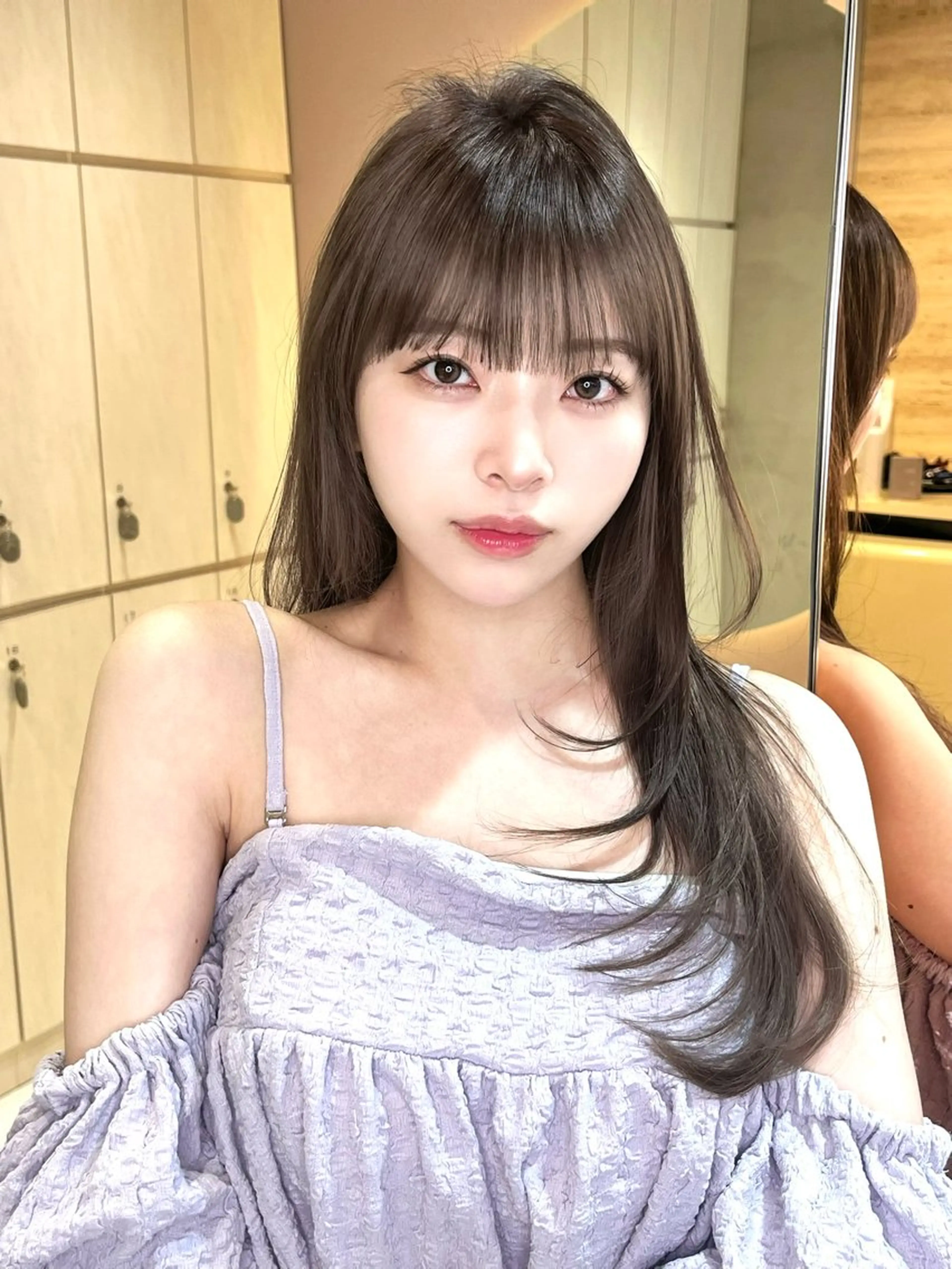 セミロング カラー カット ヘアカラー トリートメント 髪質改善 縮毛矯正 韓国ヘア　柏崎颯刀のヘアスタイル