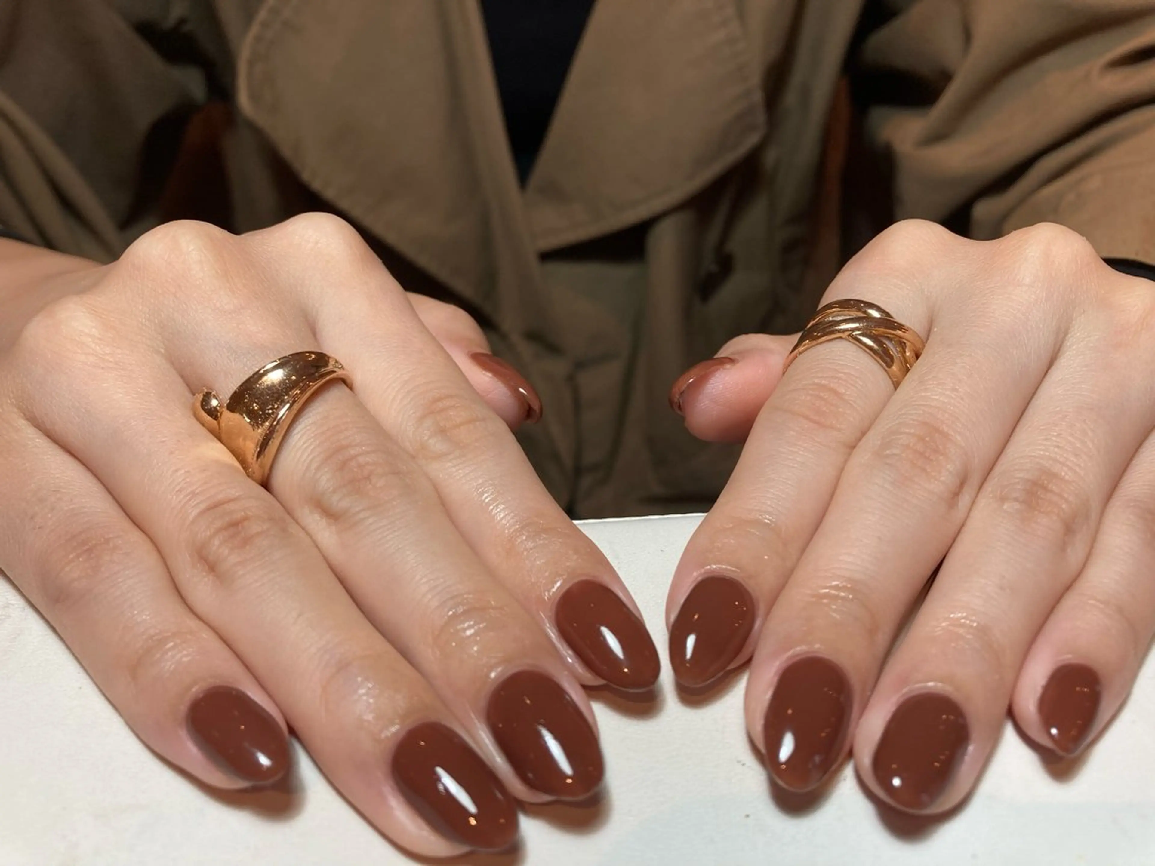 ネイル ブラウン ハンドネイル .Etel atelier.のネイルデザイン