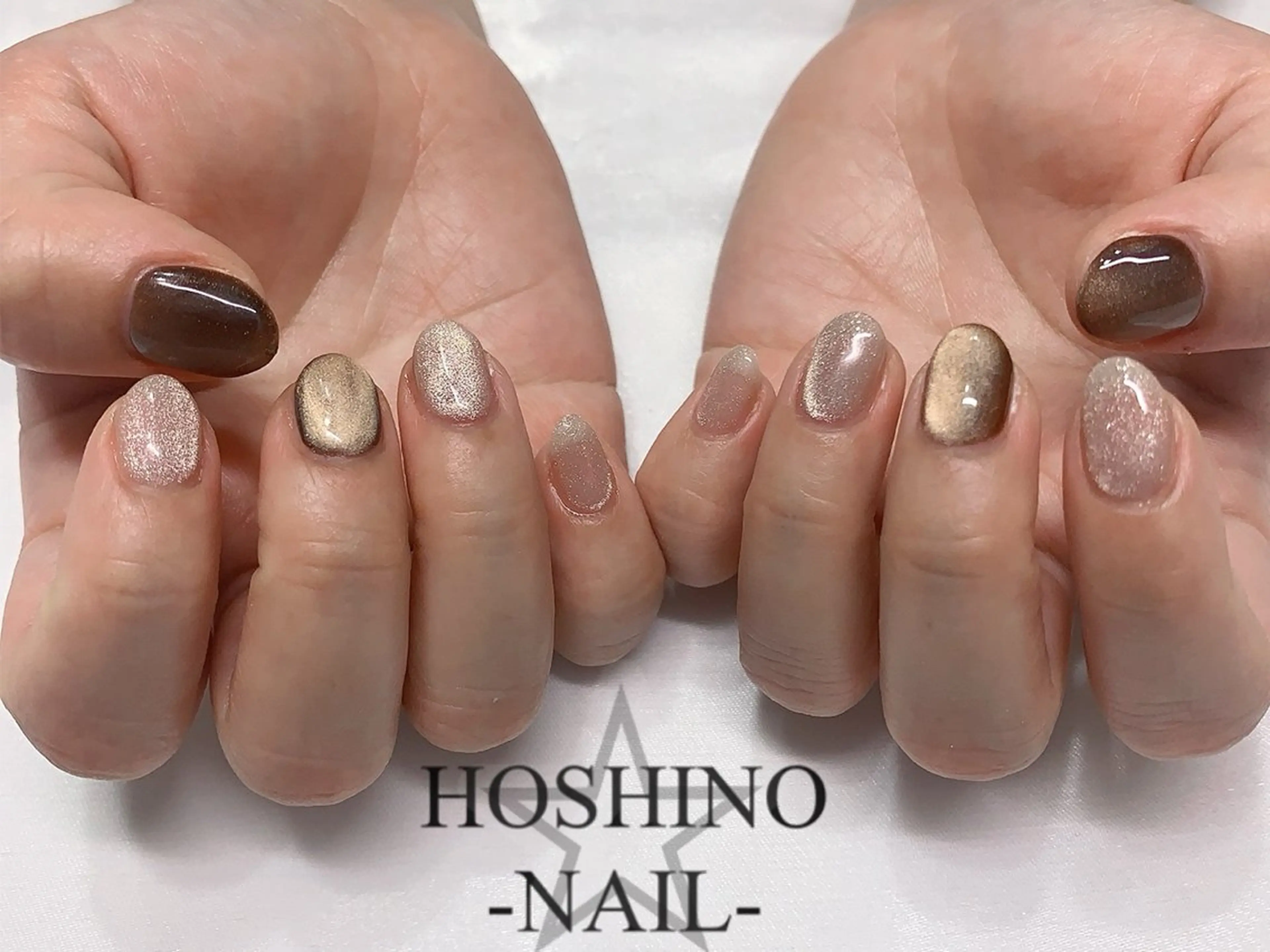 ネイル アートネイル キラキラネイル マグネットネイル ピンク シンプルネイル ハンドネイル ハンドケア ★HOSHINO NAIL★ナナミのネイルデザイン