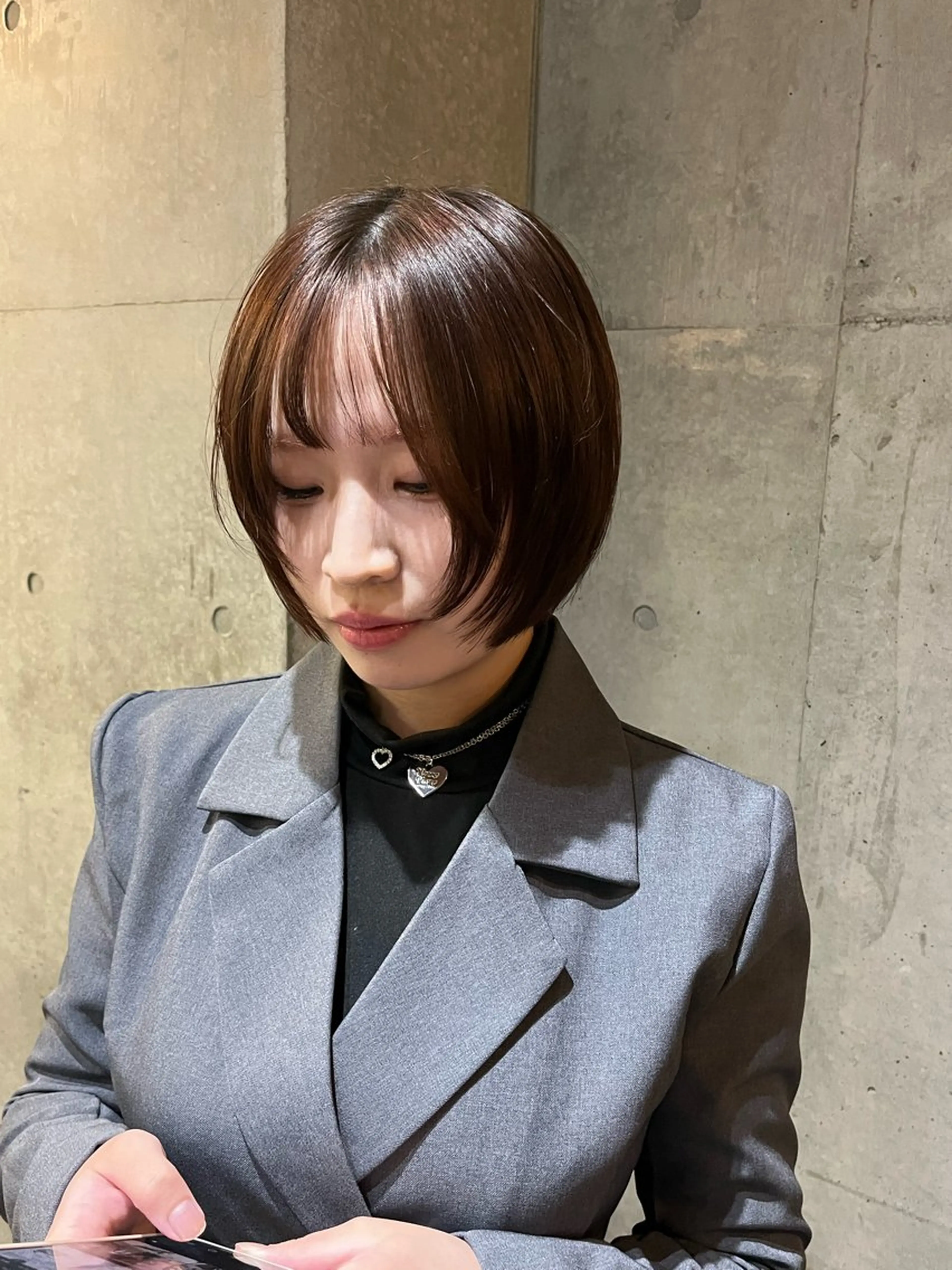 ショート 顔周りカット レイヤーカット レイヤーカット/ハイ トーンカラー/きらのヘアスタイル