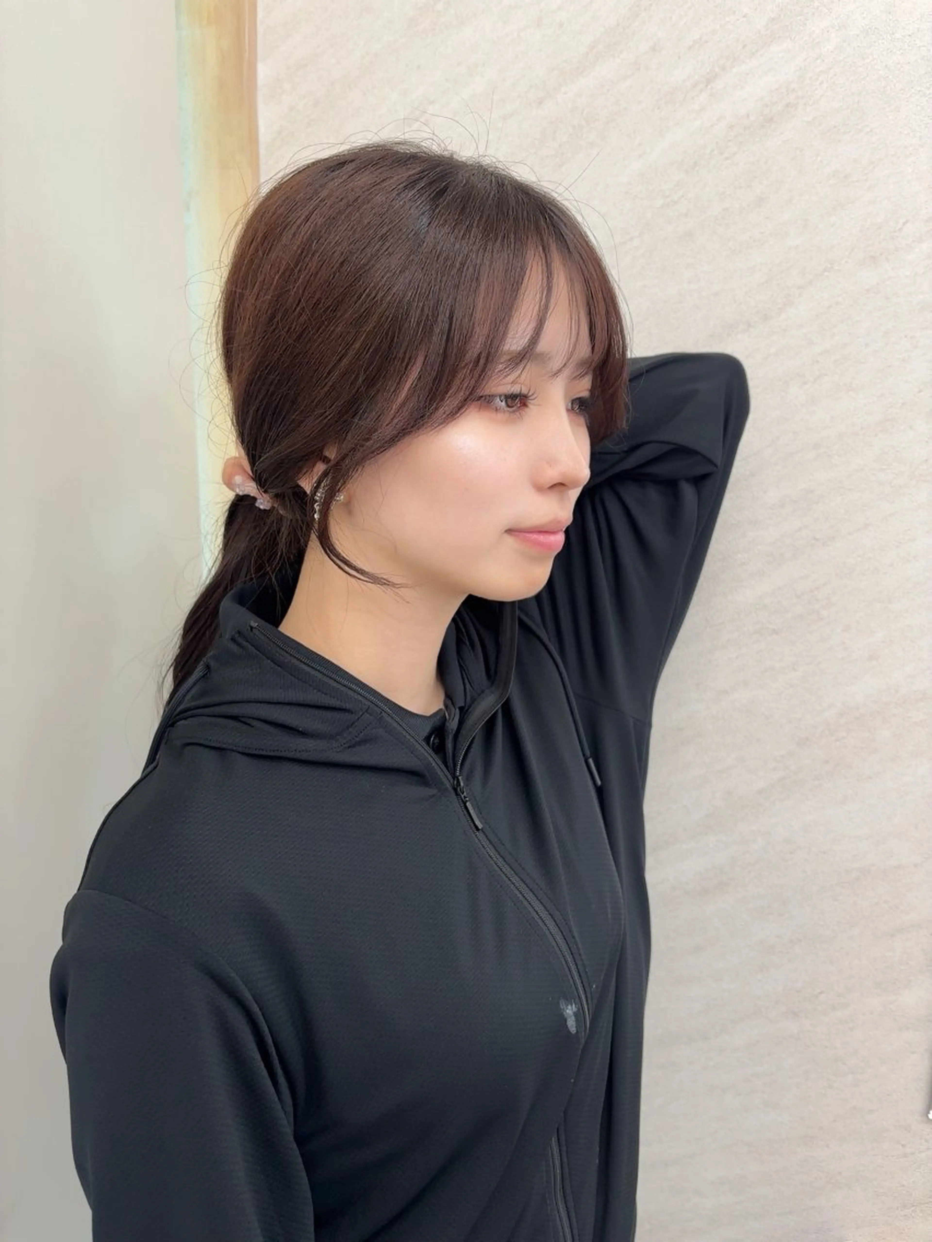 ロング カラー ブラウンカラー ショコラブラウン 小顔カット カット ヘアカラー トリートメント uki所属・成瀬 千佳のヘアスタイル