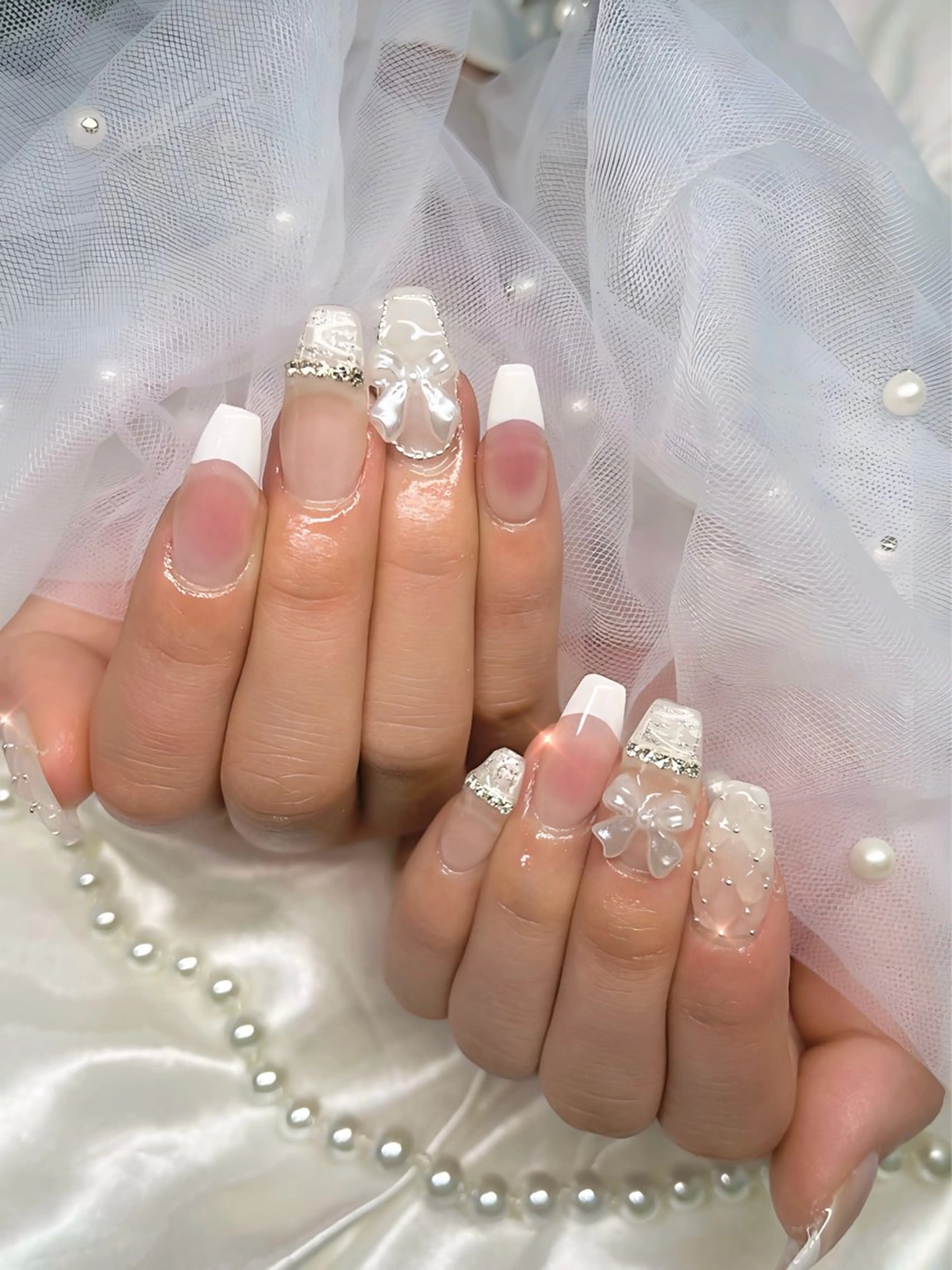 ネイル リボン eclat 'kのネイルデザイン