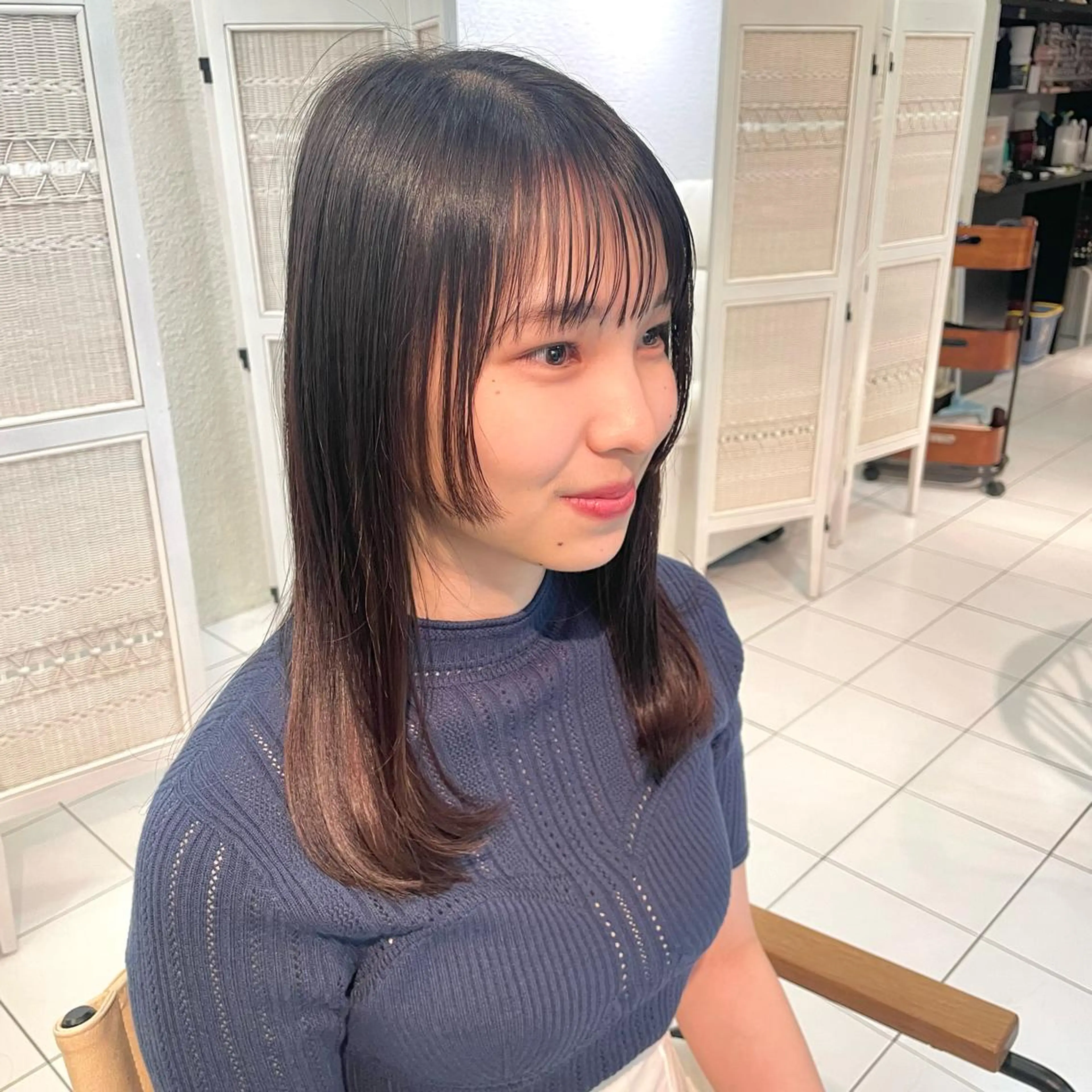 セミロング カラー 透明感カラー/ 寺田千雅子のヘアスタイル