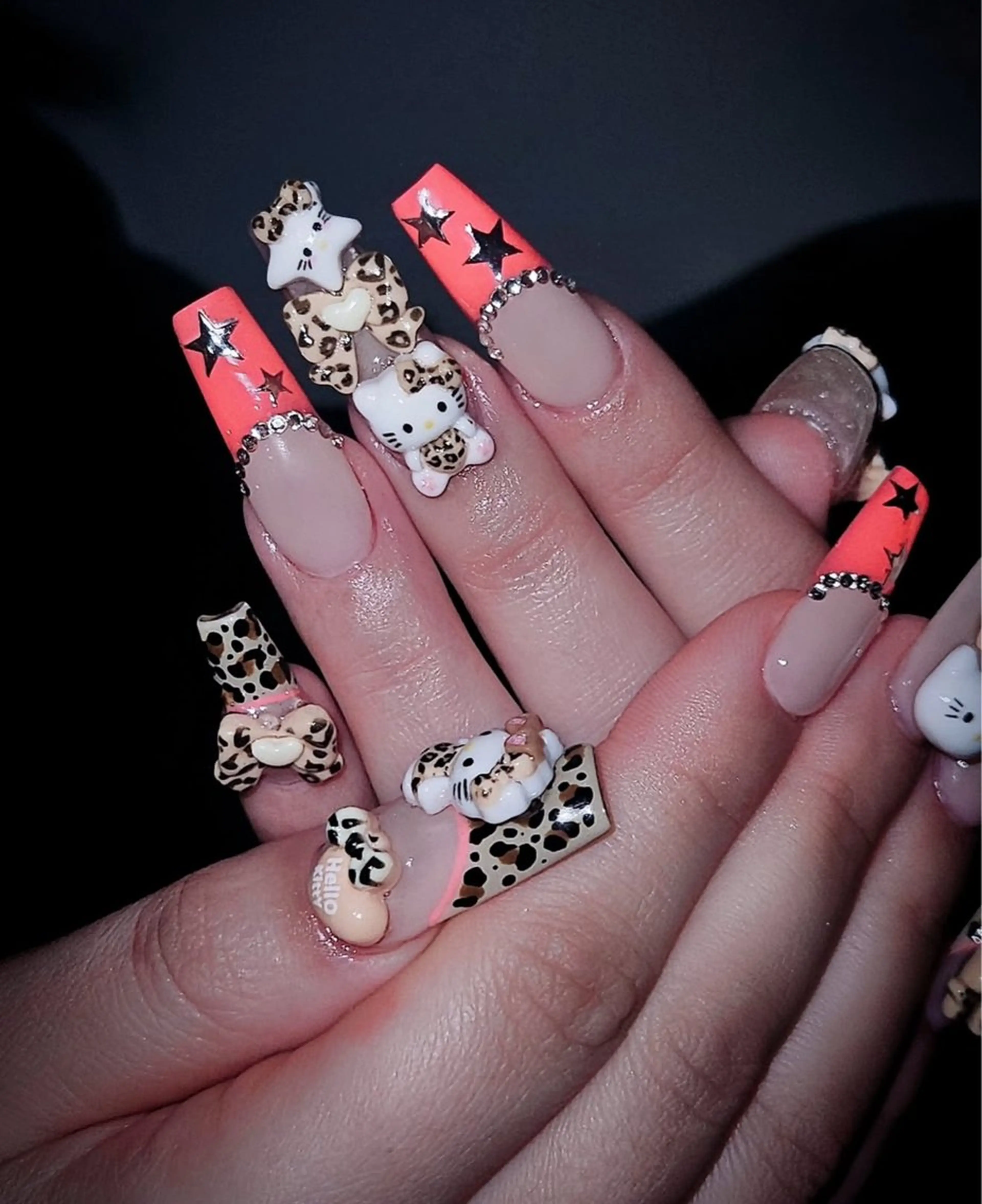 ネイル アニマル柄 オーロラネイル チークネイル フラッシュネイル ジェルネイル ハンドネイル Lina所属・Lina Nail Salonのネイルデザイン