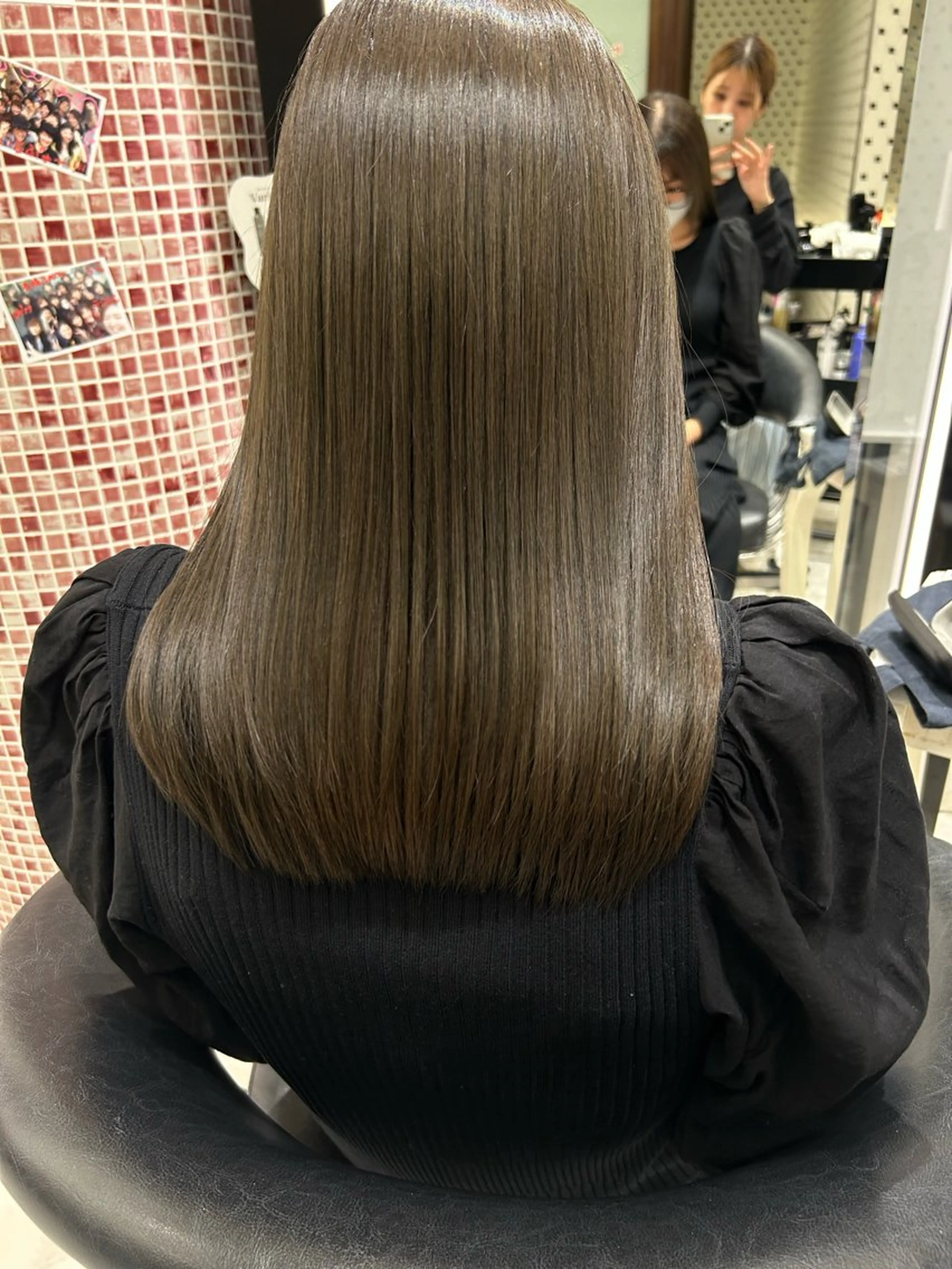 ミディアム カラー ヘアカラー トリートメント 垢抜けヘア 韓国ヘア銀座近下菜央のヘアスタイル