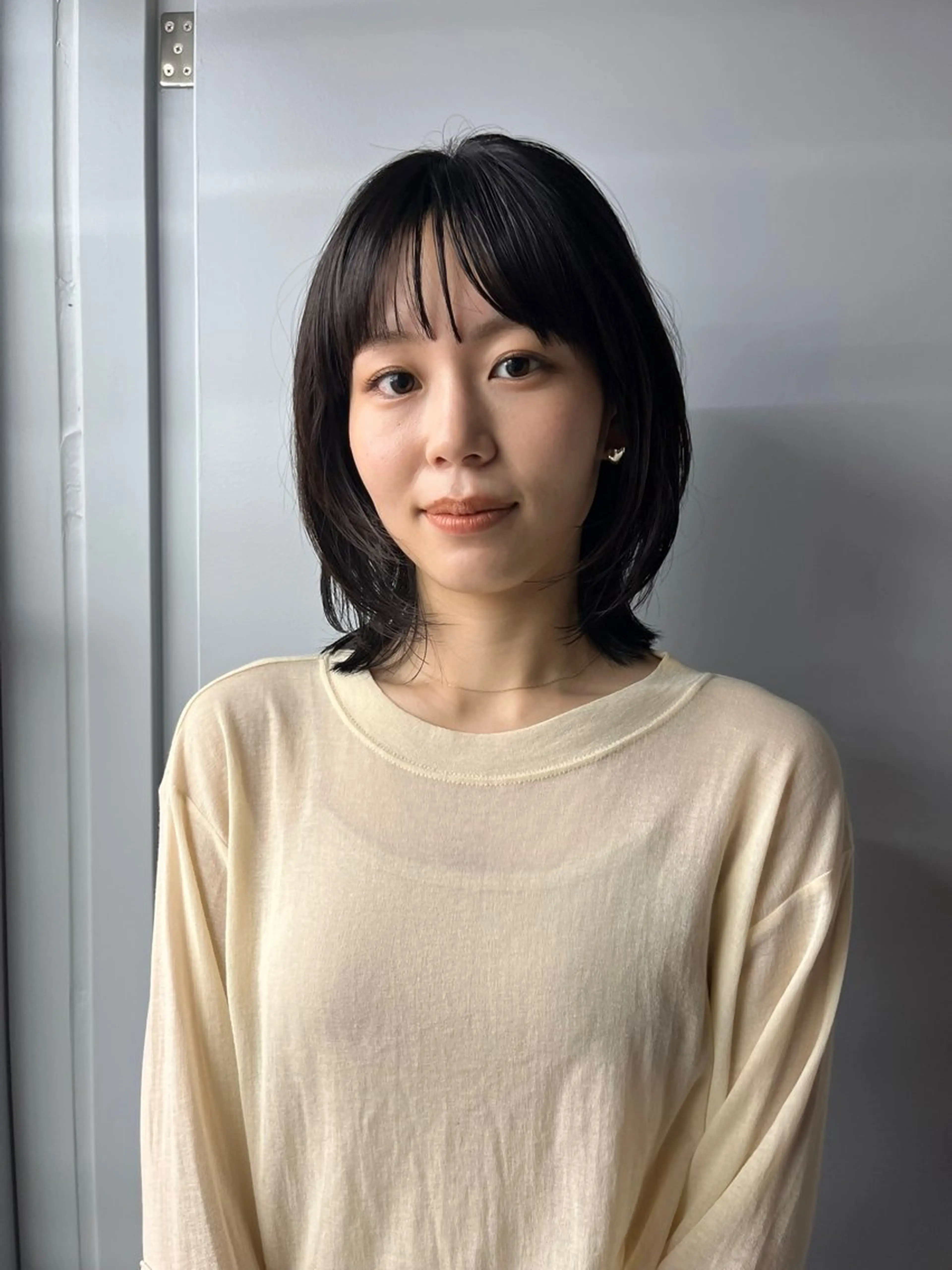 ミディアム カット レイヤー/ケアパーマ /ニュアンス/モードのヘアスタイル