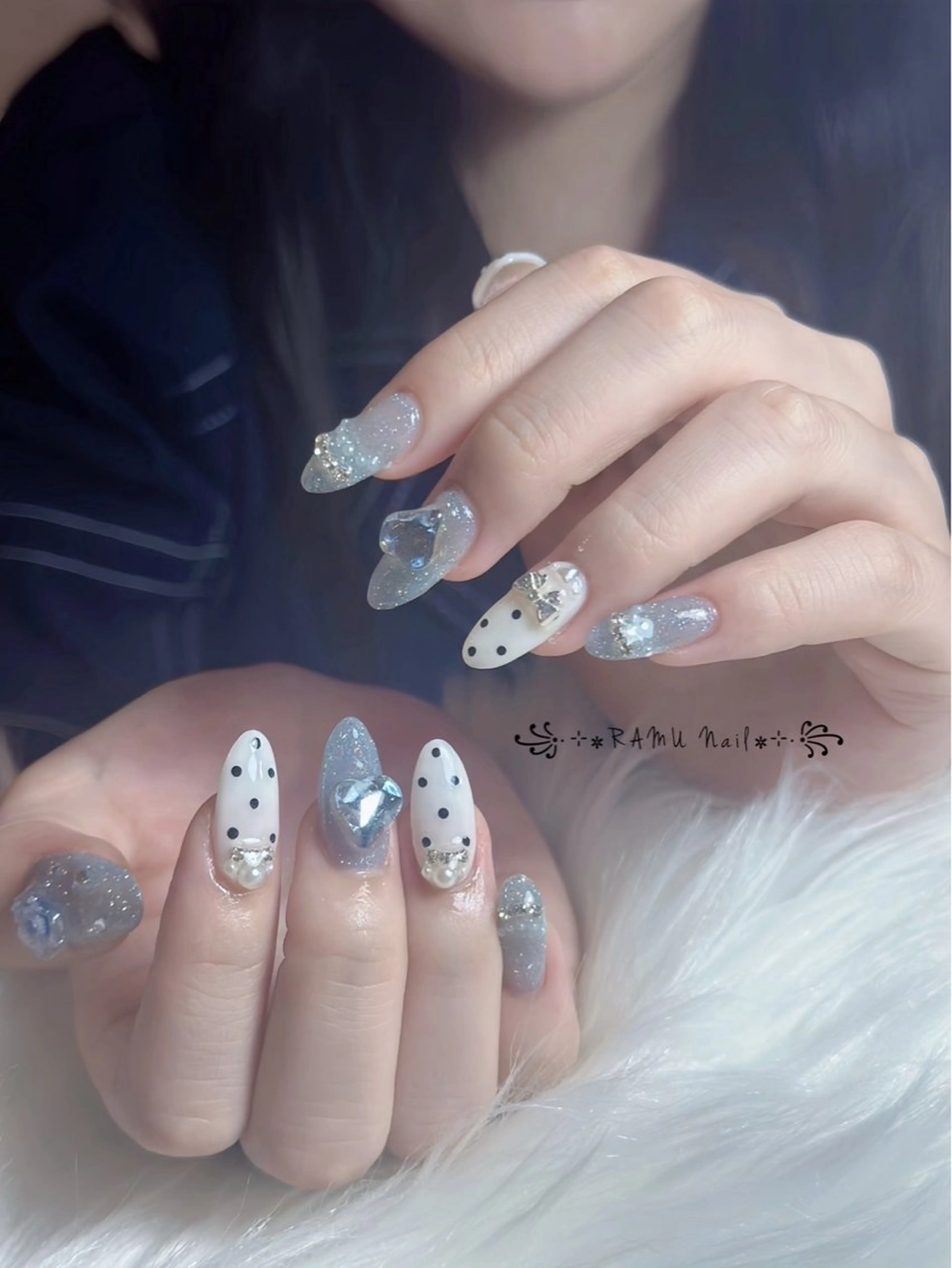 ネイル キラキラネイル マグネットネイル ミラーネイル ピンク 夏ネイル ハンドネイル RAMU Nail 恵比寿店のネイルデザイン