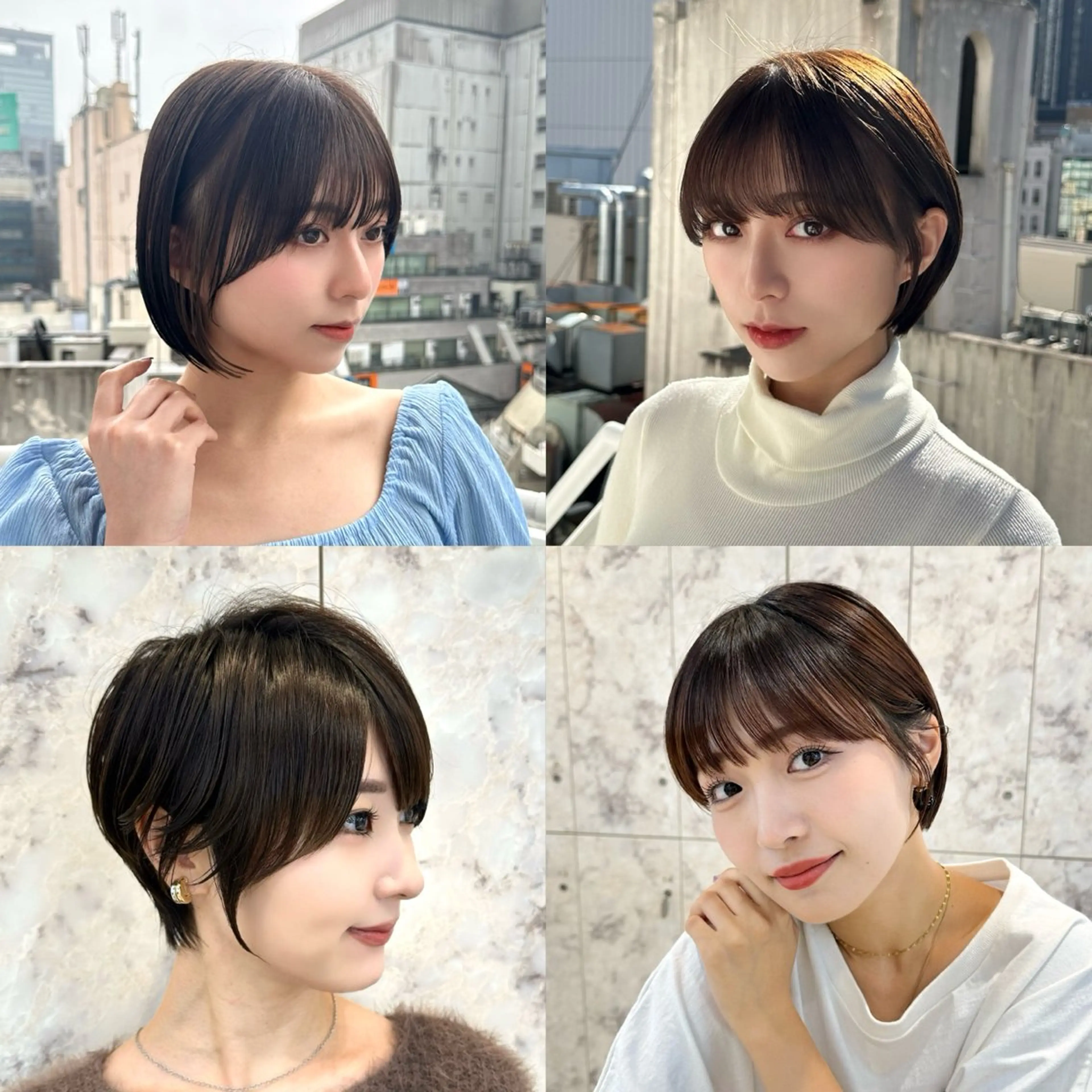 ショート ショートボブ ボブ 顔まわりレイヤー 顔周りカット ハイライト カット ヘアカラー トリートメント 新宿/髪質改善/艶髪 韓国ヘア/大重聖斗のヘアスタイル