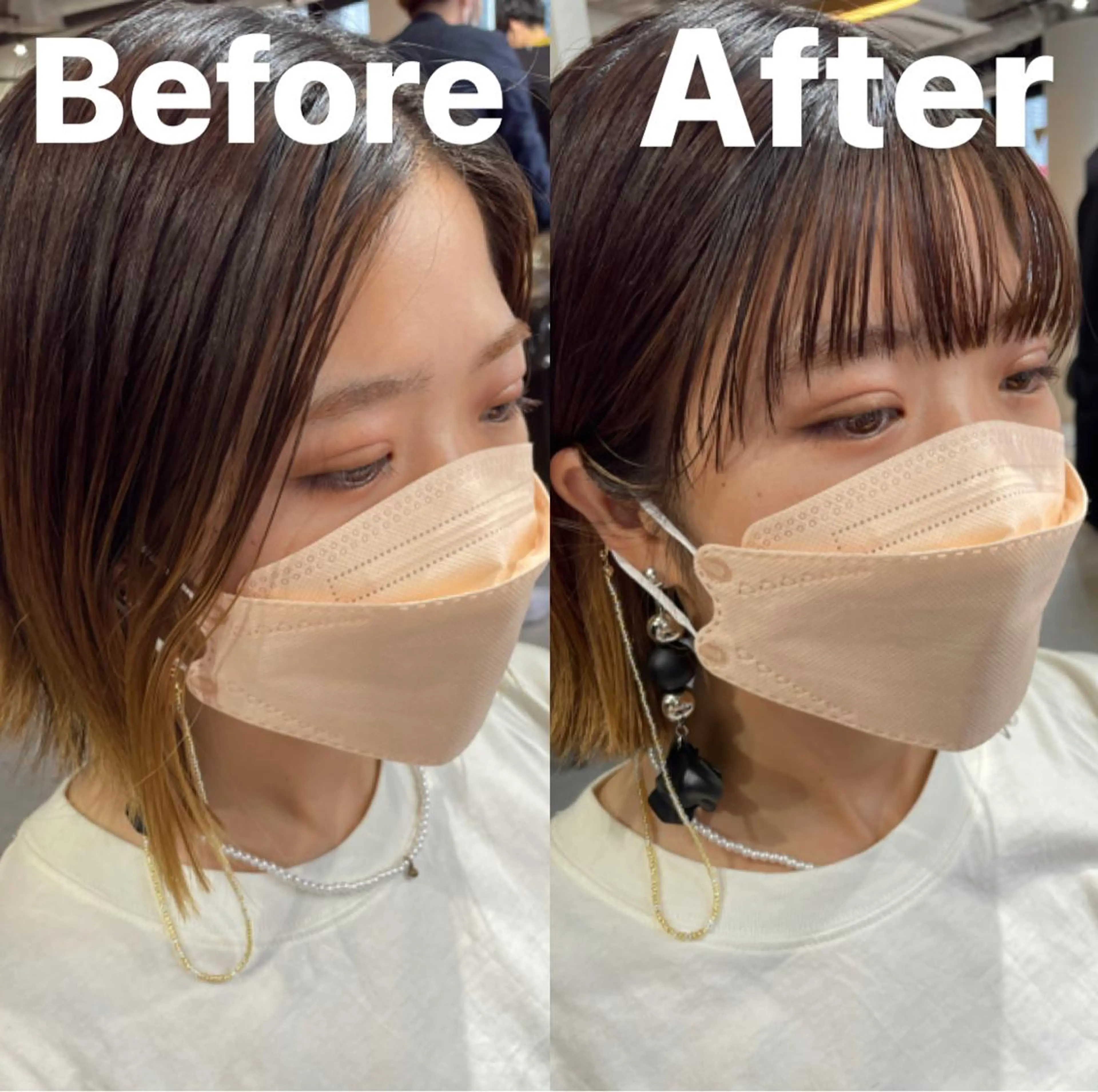 ミディアム One By The Ect所属・ショート/脱白髪染め ☆宇﨑悠実のヘアスタイル