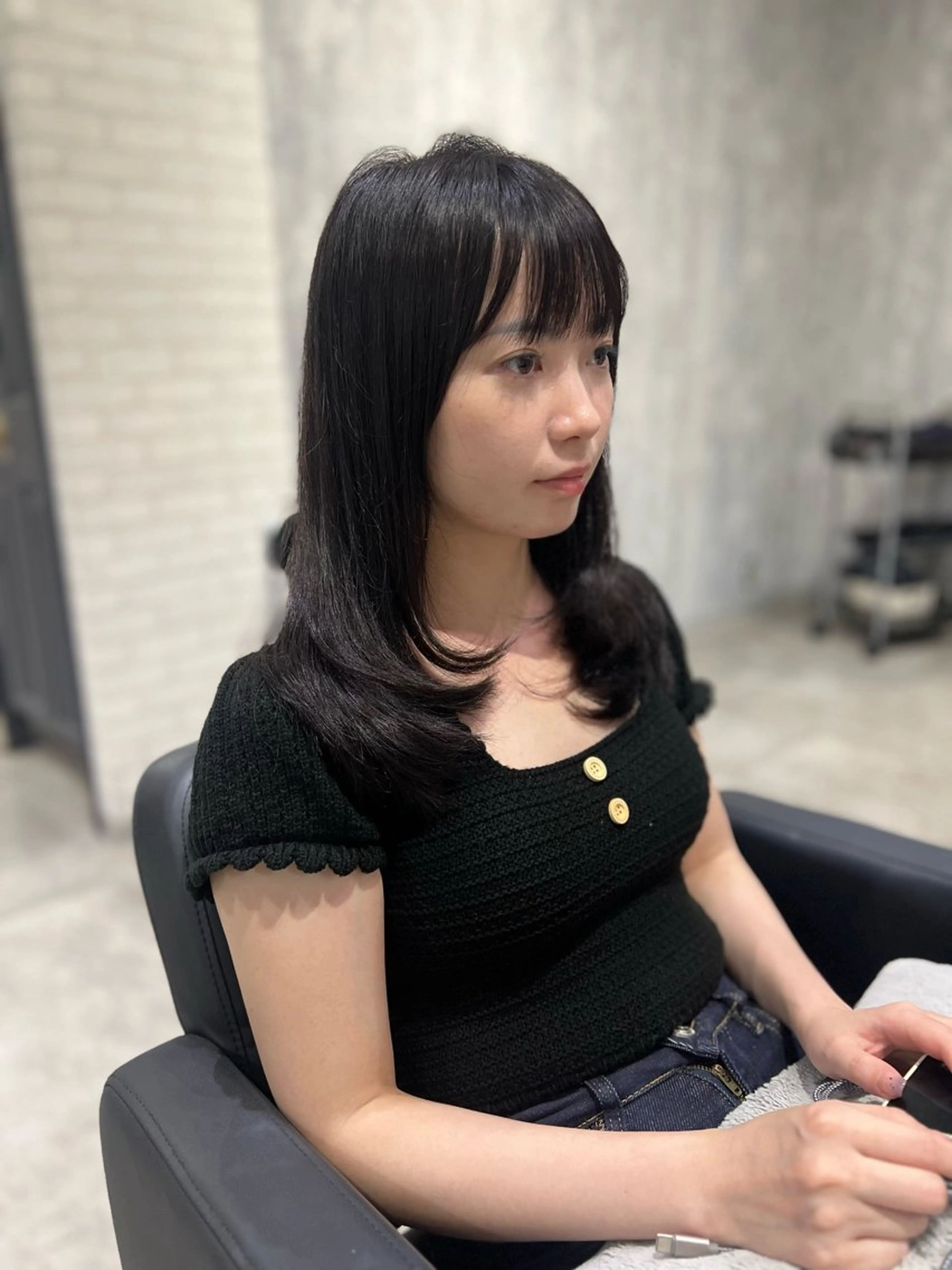 セミロング カラー 顔周りカット 髪質改善 韓国風ヘア レイヤーカット トリートメント カット トリートメント 🌿海山龍馬🌿韓国 ヘア/レイヤーカットのヘアスタイル