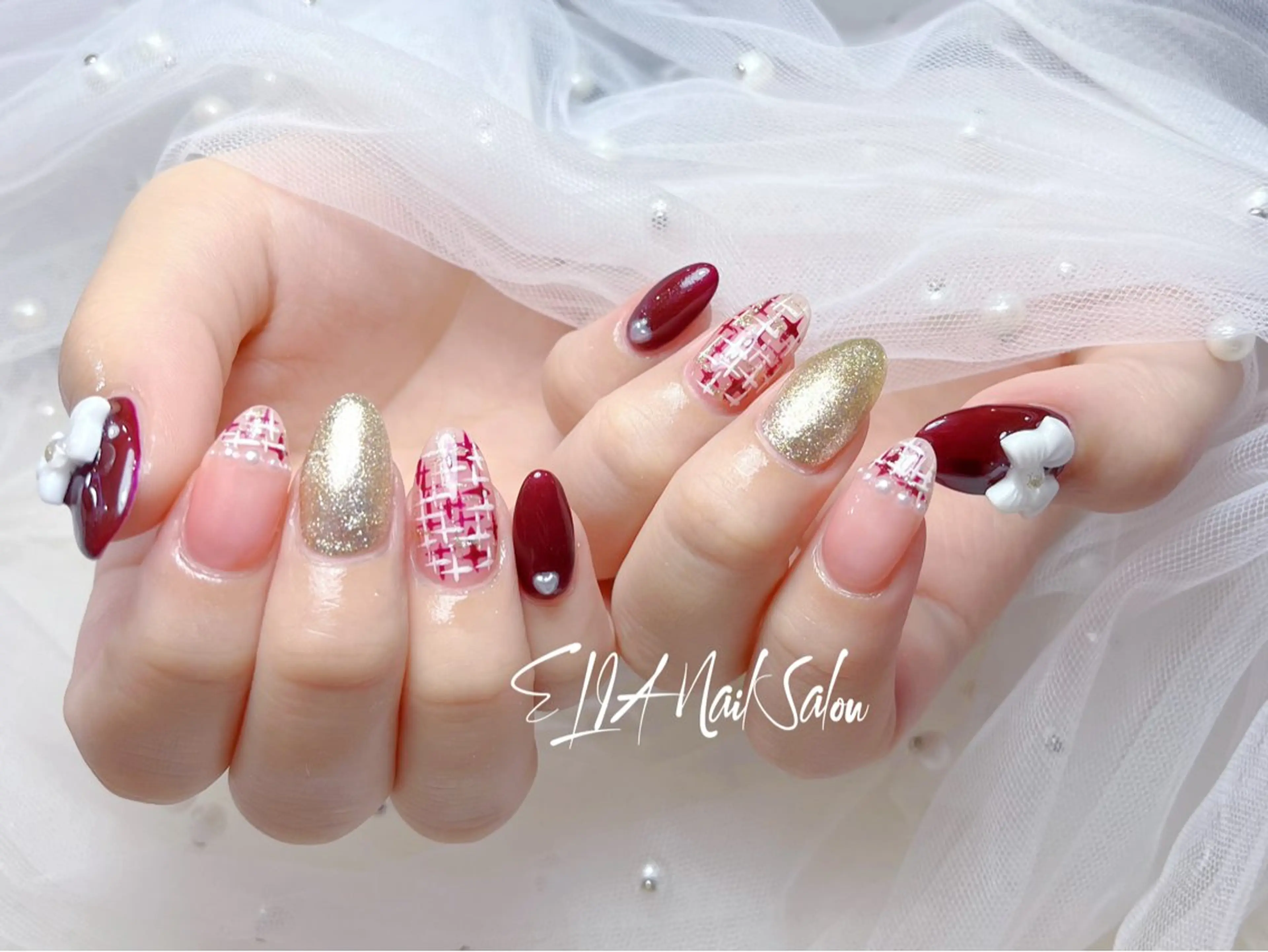 ミディアム ハンドネイル ハンドケア ELIA【エリア】 nailsalonのネイルデザイン