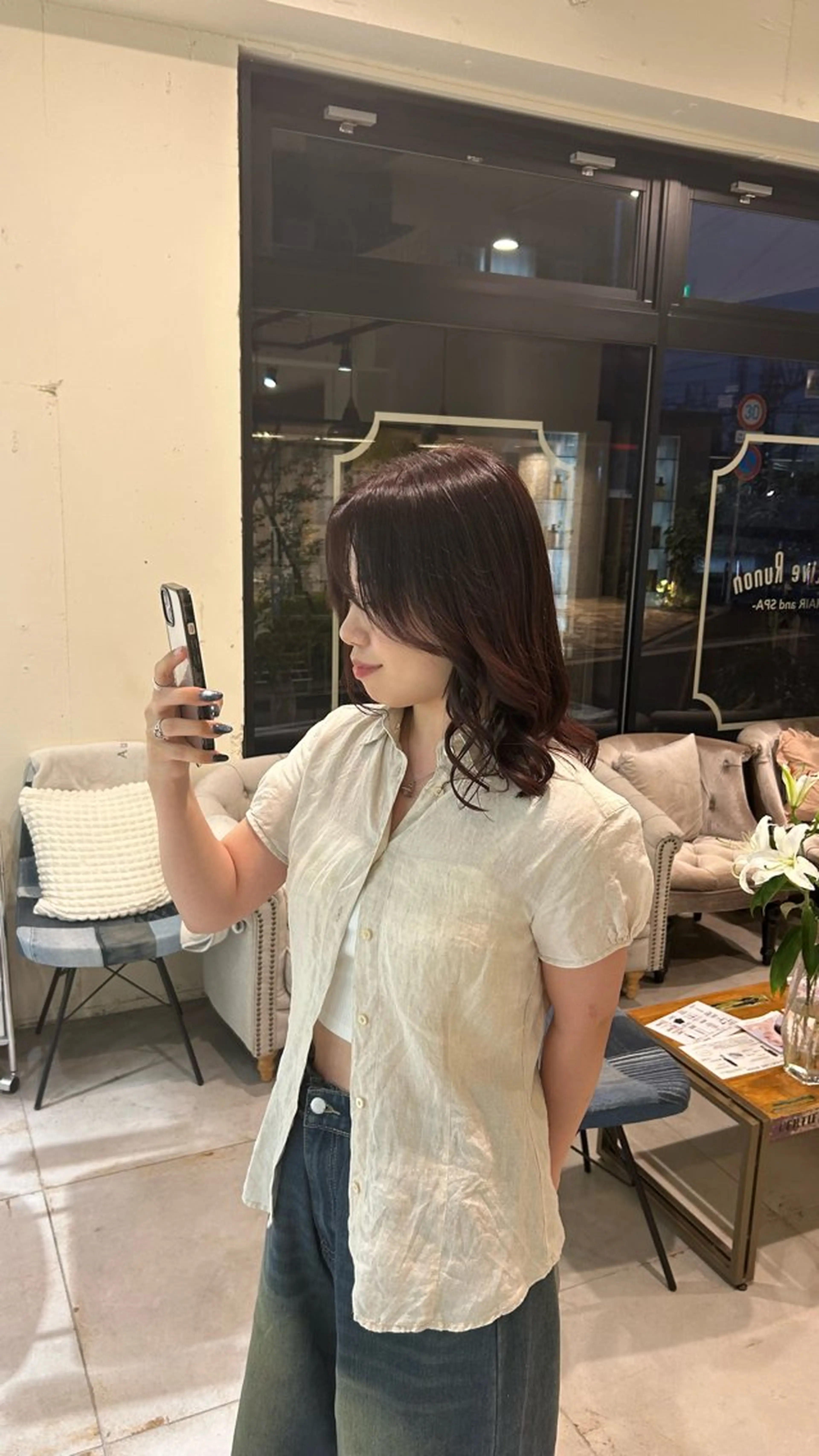 ミディアム カラー 🫐 キナリ🫐のヘアスタイル