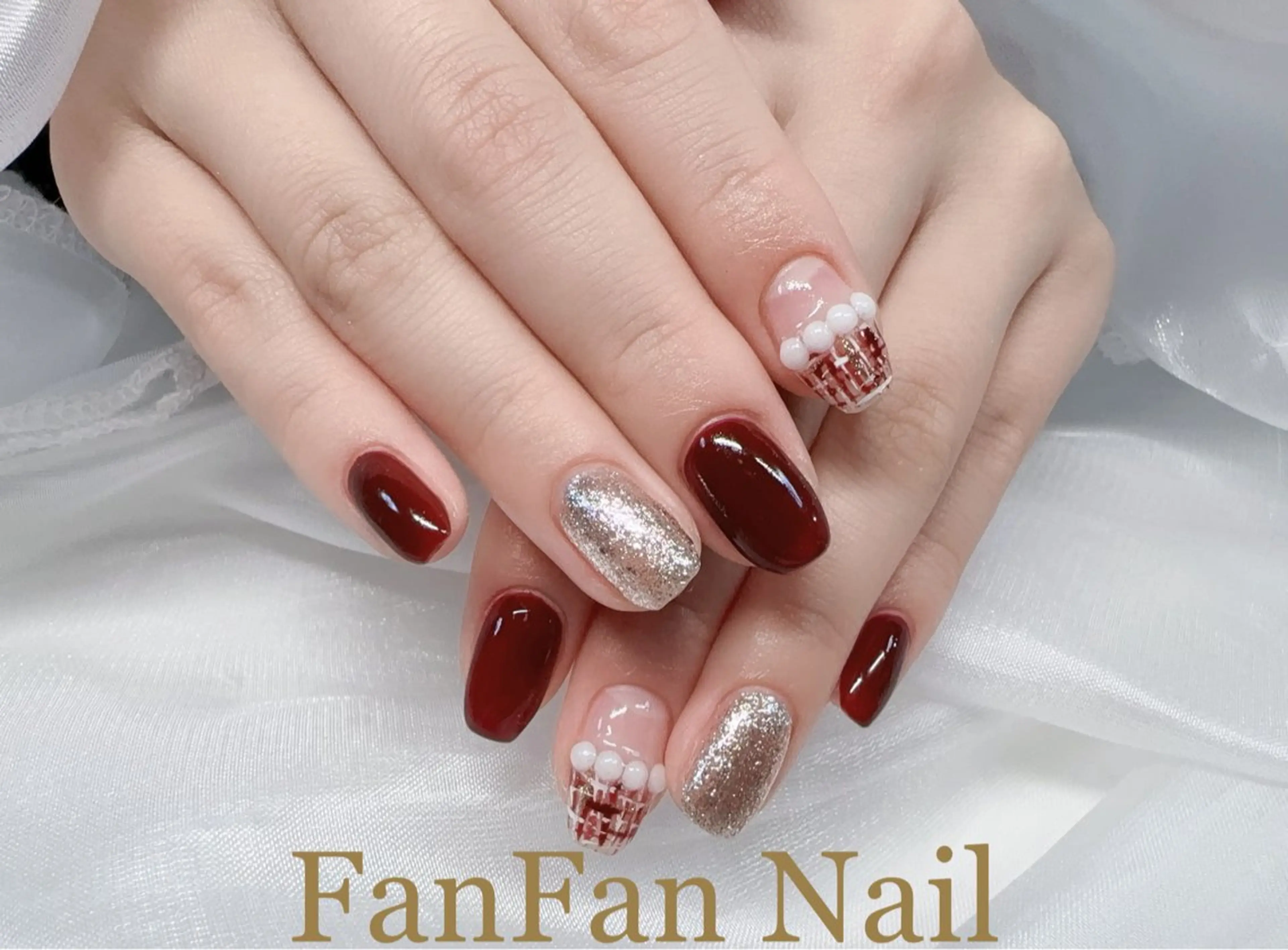 ネイル アートネイル オーロラネイル ガーリー キラキラネイル 韓国ネイル ハンドネイル KaKa FanFanNailのネイルデザイン