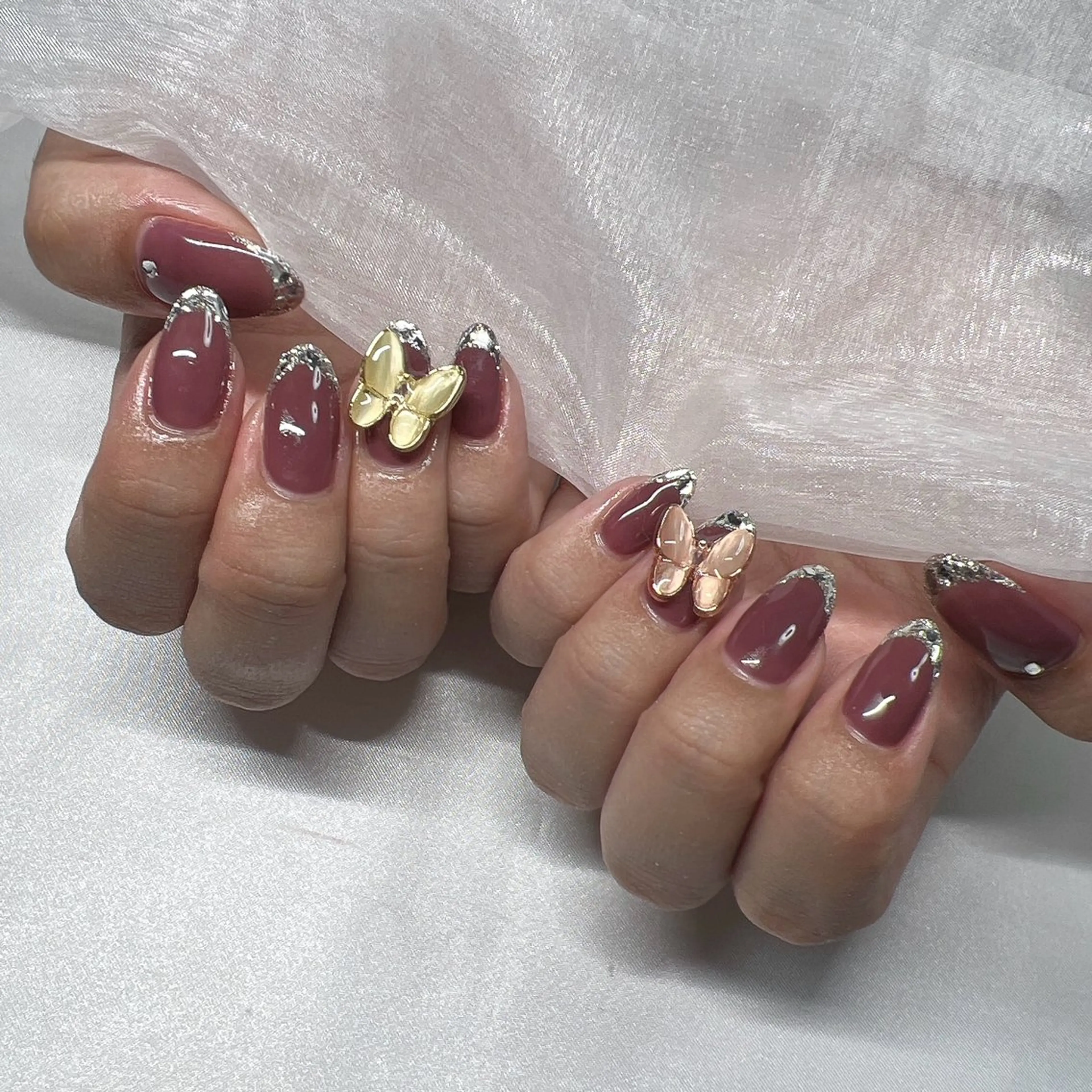 ネイル ジェルネイル 韓国ネイル ラメ(グリッター) マグネットネイル ミラーネイル フットネイル -nail salon-Reward所属・nail salon Rewardのネイルデザイン