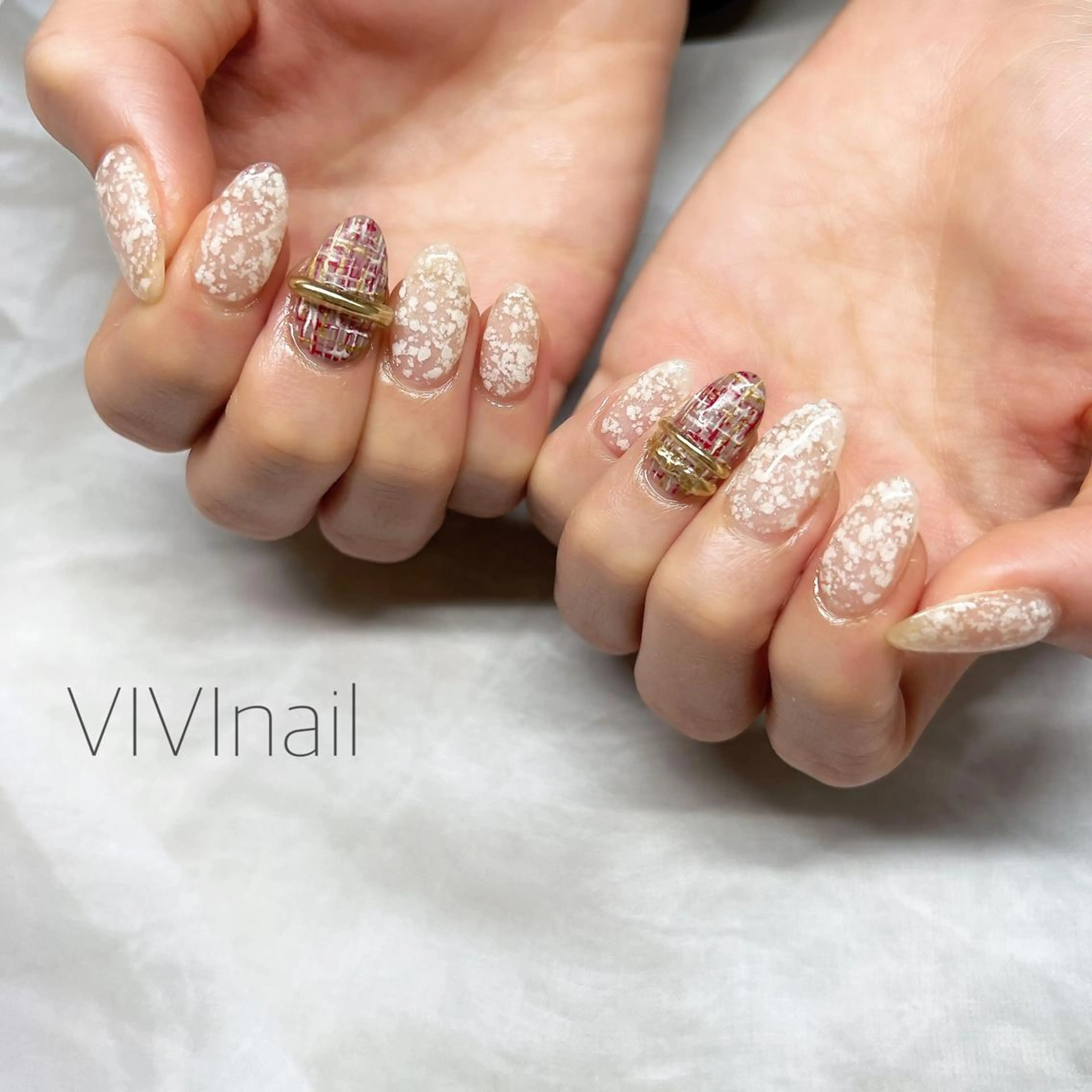 ネイル ツイードネイル ハンドネイル vivi nailのネイルデザイン