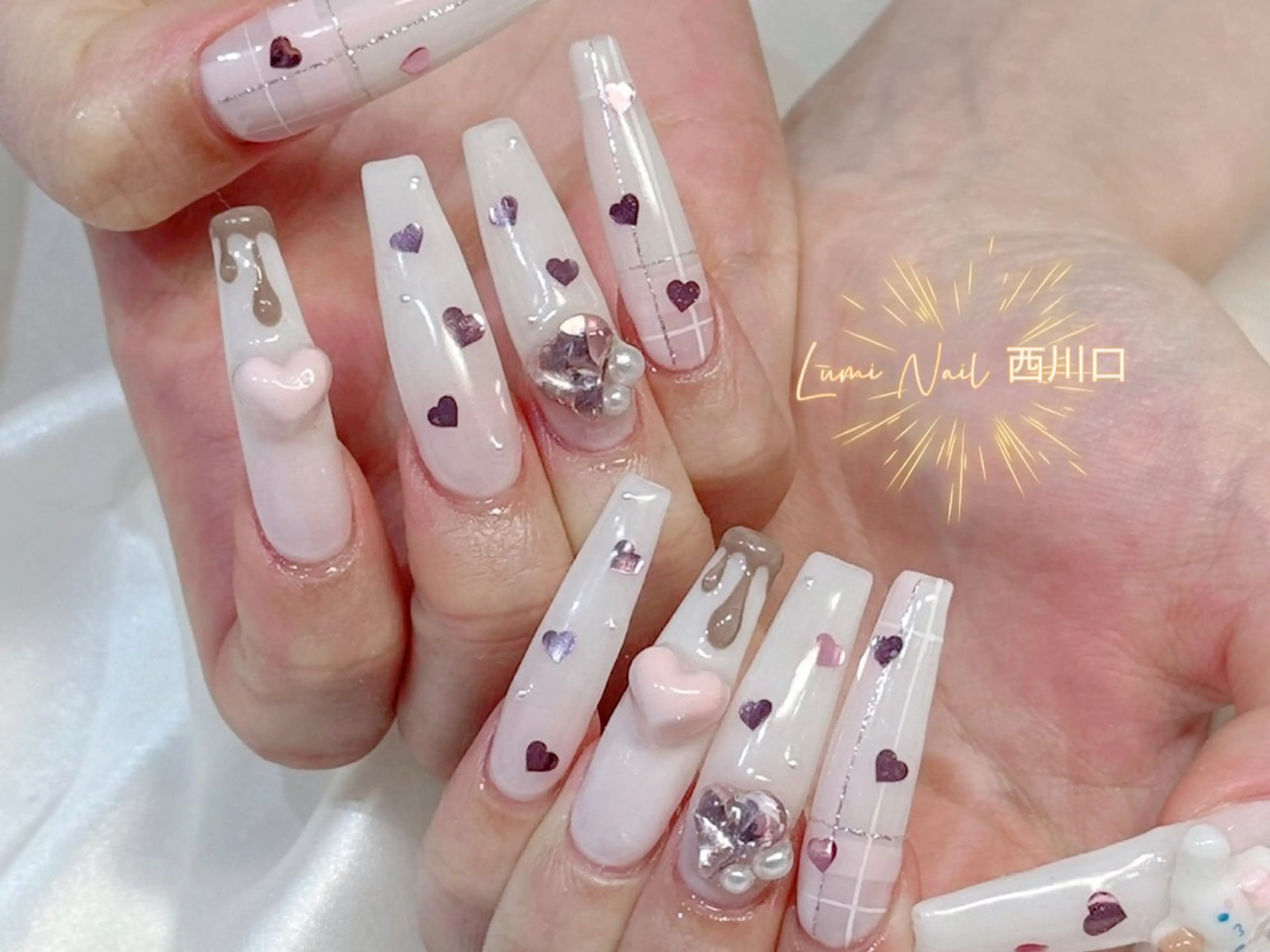 ネイル フットネイル ジェルネイル キラキラネイル オフィスネイル ピンク Lumiネイルサロン所属・Lumi Nail Salonのネイルデザイン
