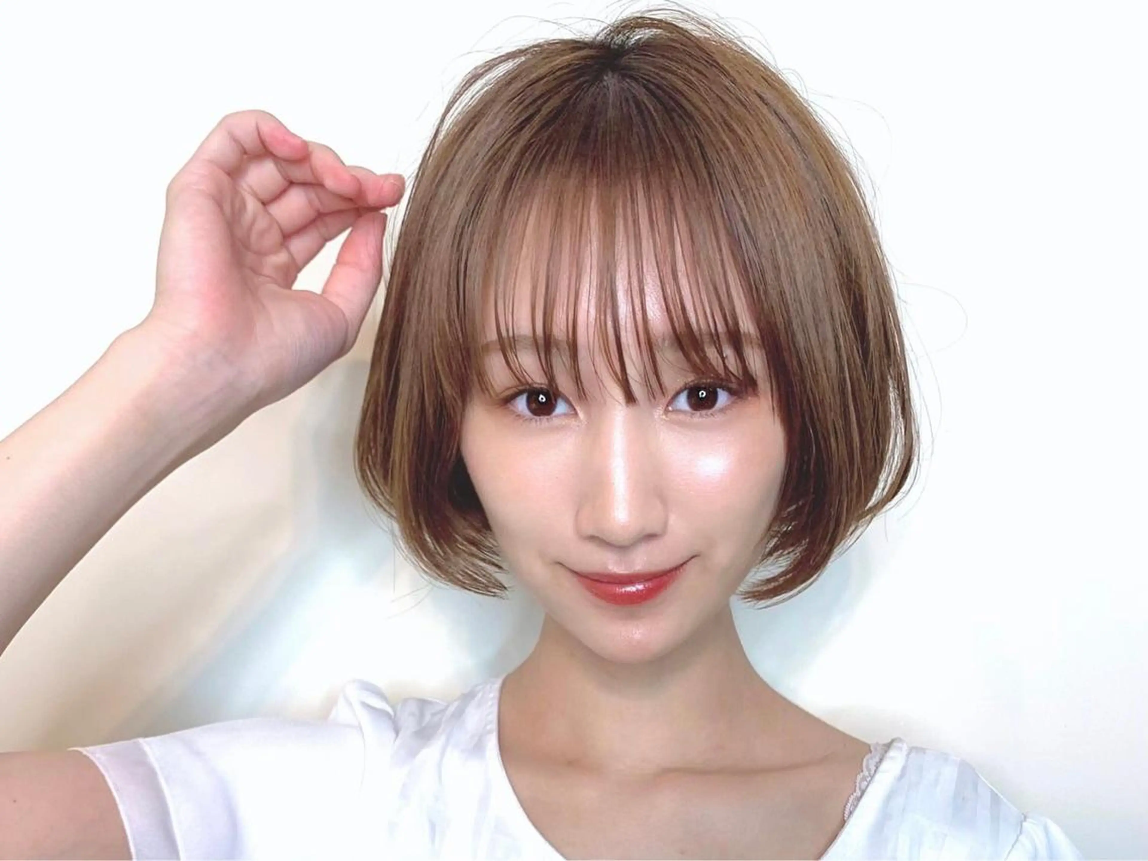 ミディアム カラー パーマ ヘアアレンジ 【公式】amble luxe池袋東口💛のヘアスタイル