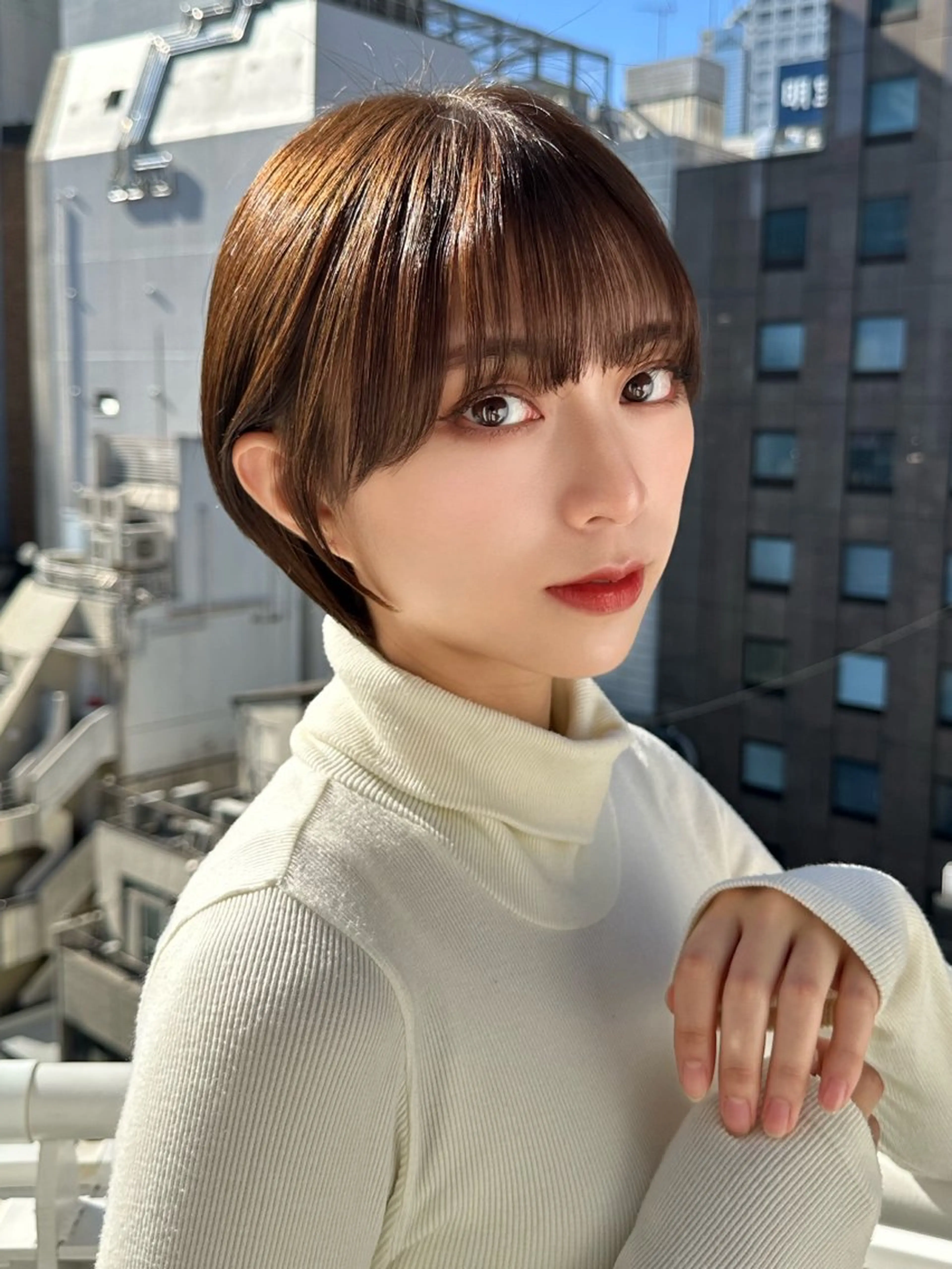 ショート カラー パーマ カット ヘアカラー トリートメント 新宿/髪質改善/艶髪 韓国ヘア/大重聖斗のヘアスタイル