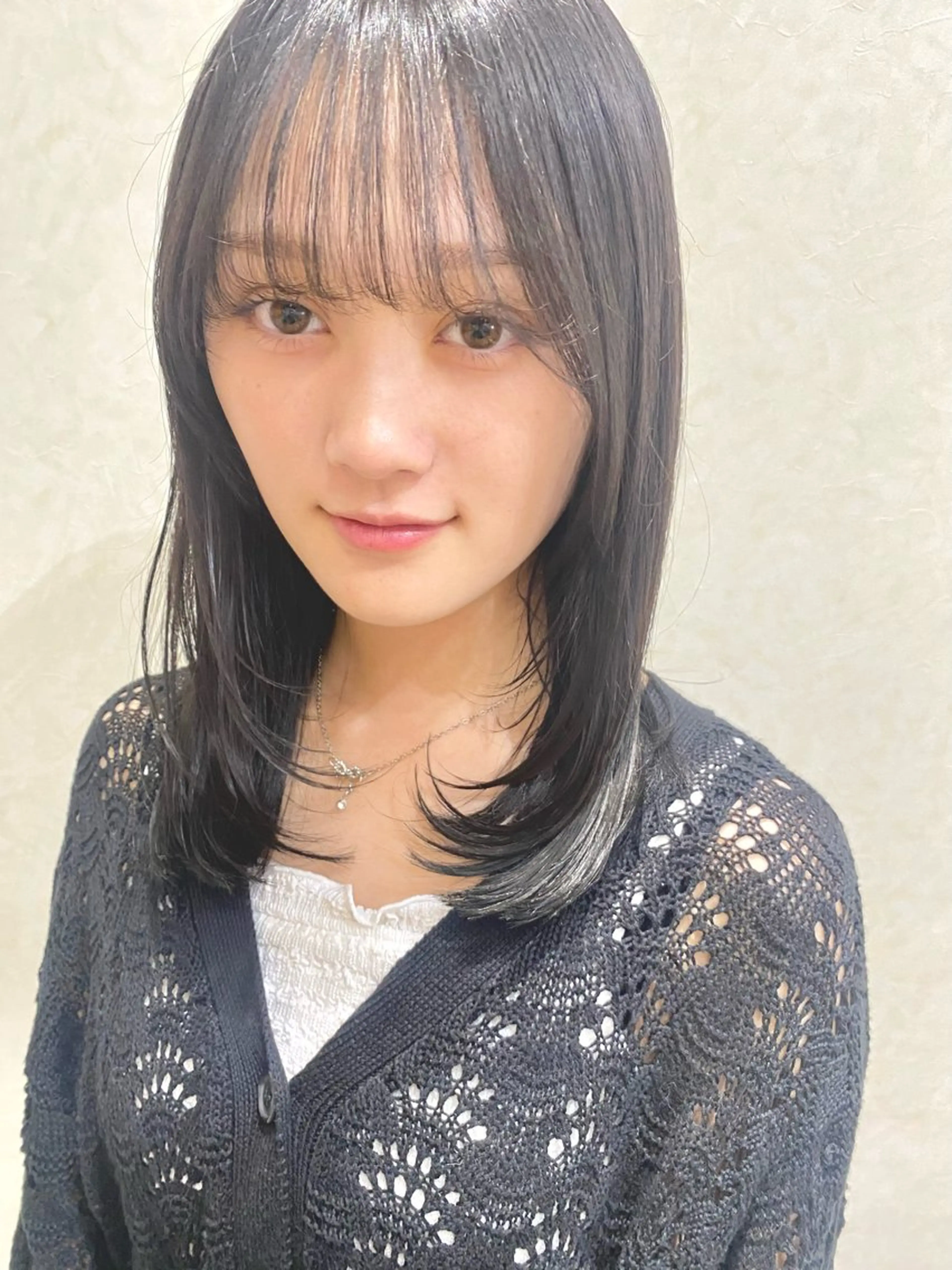 ミディアム カラー ブリーチ ブラウンカラー ダブルカラー イルミナカラー オリーブカラー N°+aero 😊れいか😊のヘアスタイル