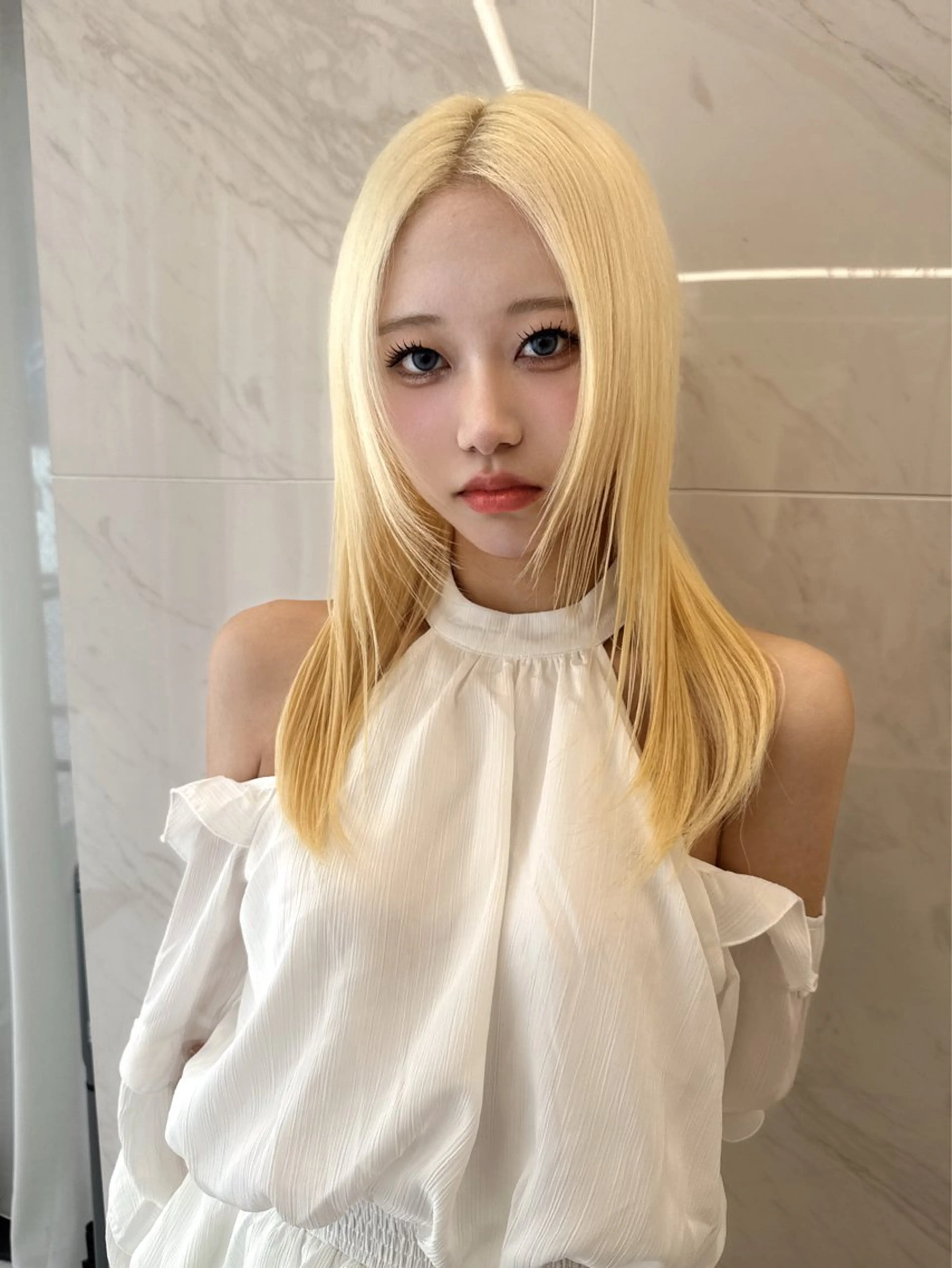 セミロング カラー ヘアカラー ヘアセット 栄美容師 ケントのヘアスタイル