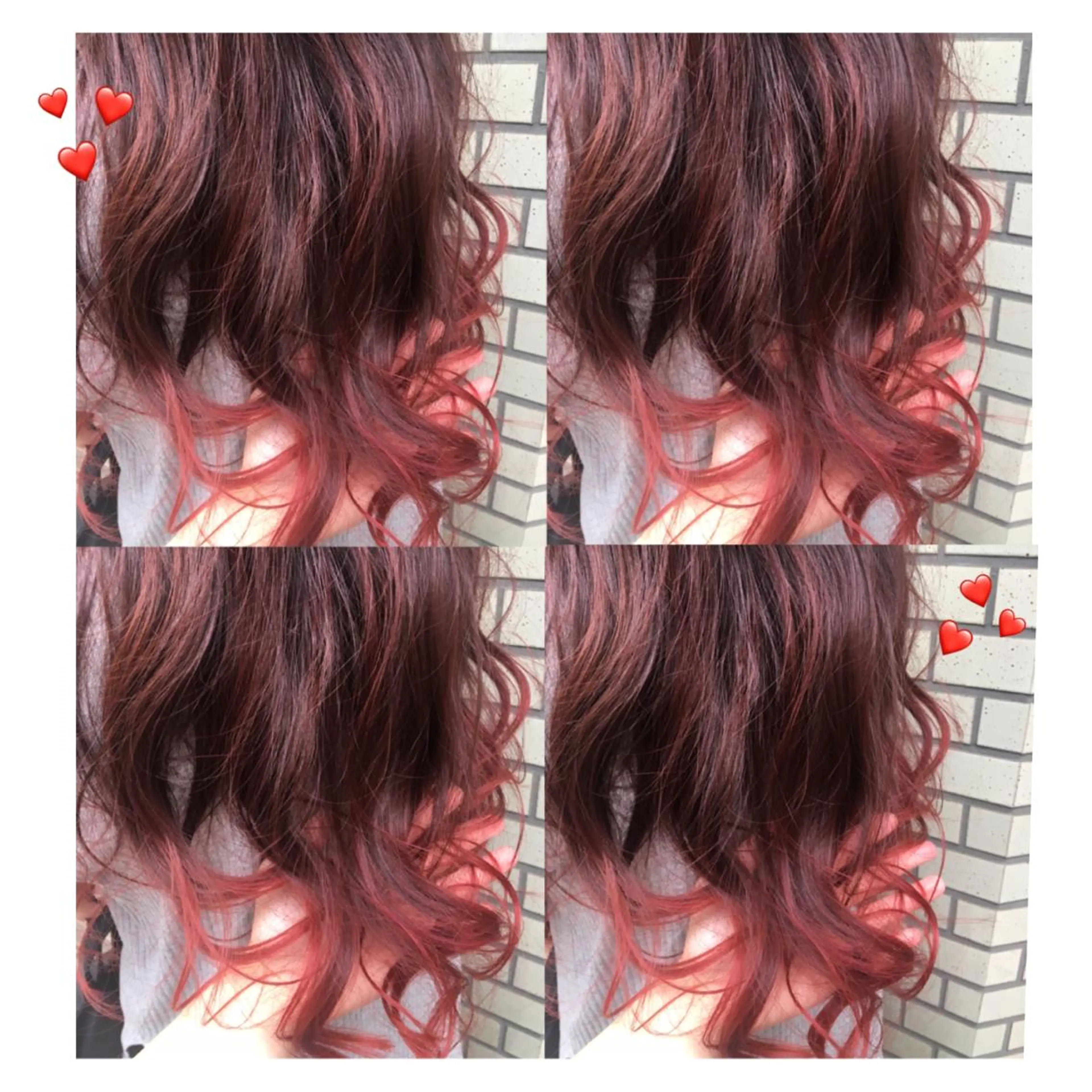 ロング カラー ブリーチ グラデーションカラー レッドカラー 韓国ヘア得意❤︎森澤 悠佳のヘアスタイル