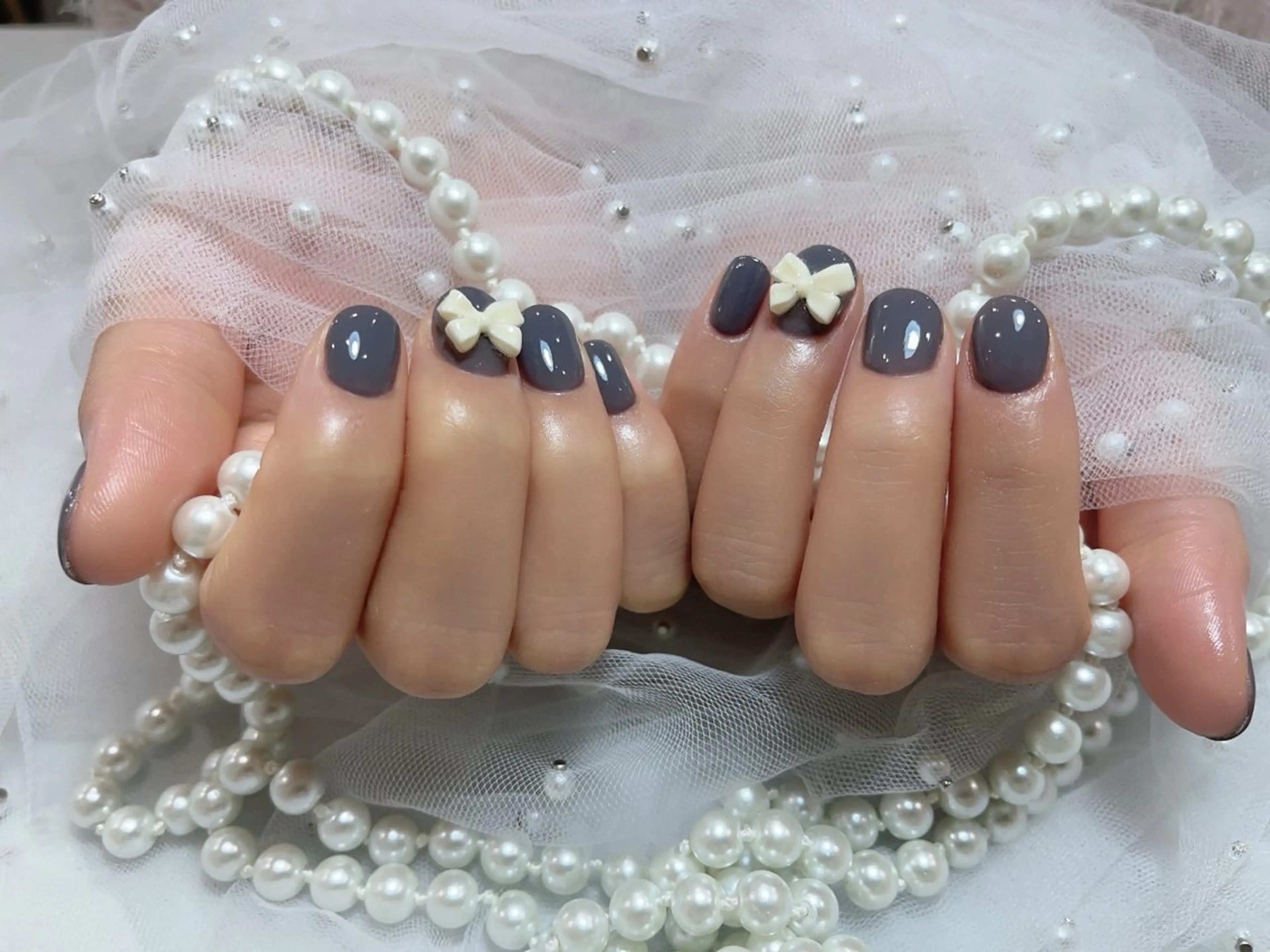 ネイル アートネイル フラッシュネイル フレンチネイル ガラスフレンチ グラデーション M2beauty Renaのネイルデザイン