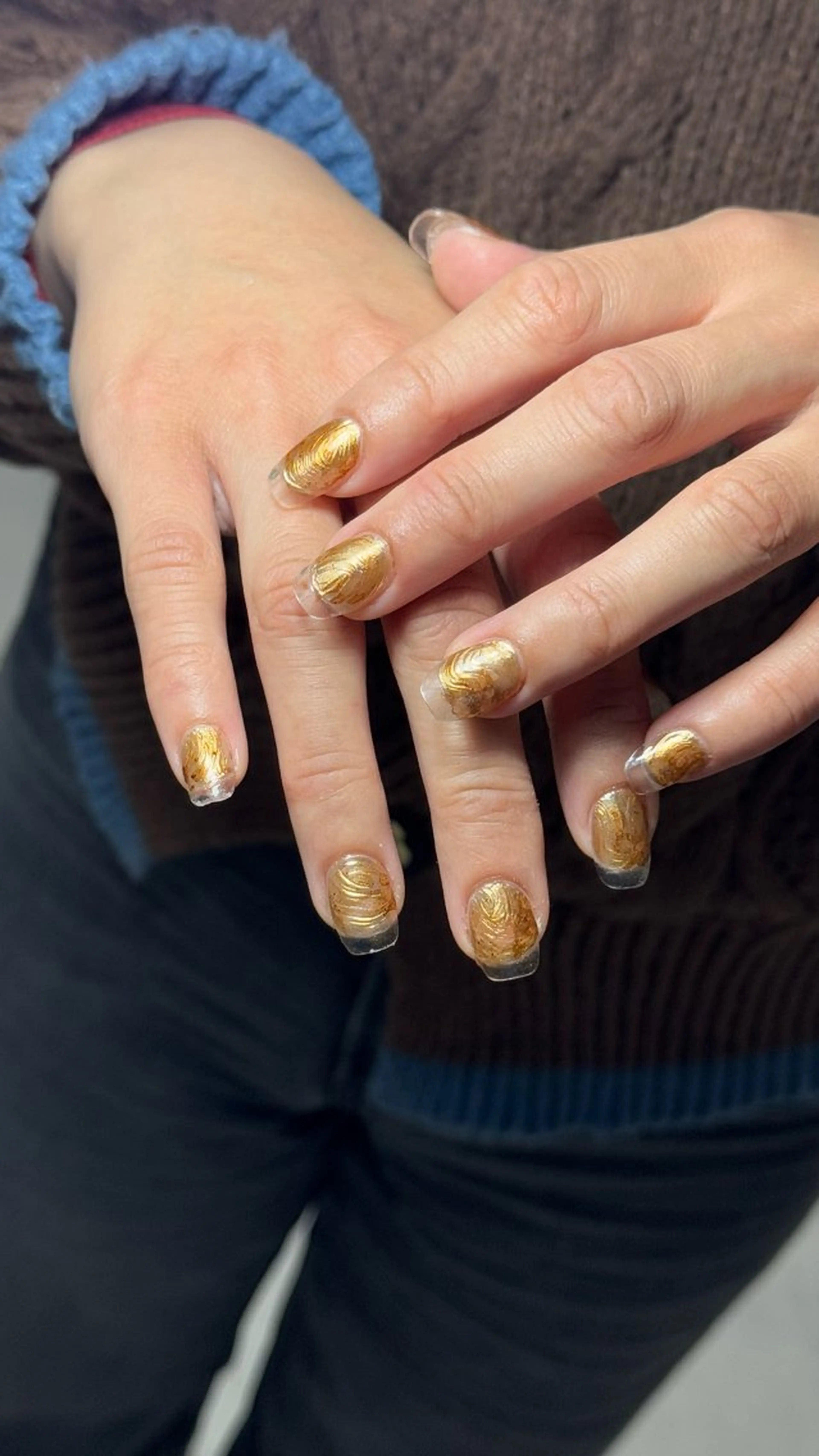 ネイル クリアネイル 長さ出し フレンチネイル ミラーネイル ハンドネイル Momoka ネイリスト福岡/薬院のネイルデザイン