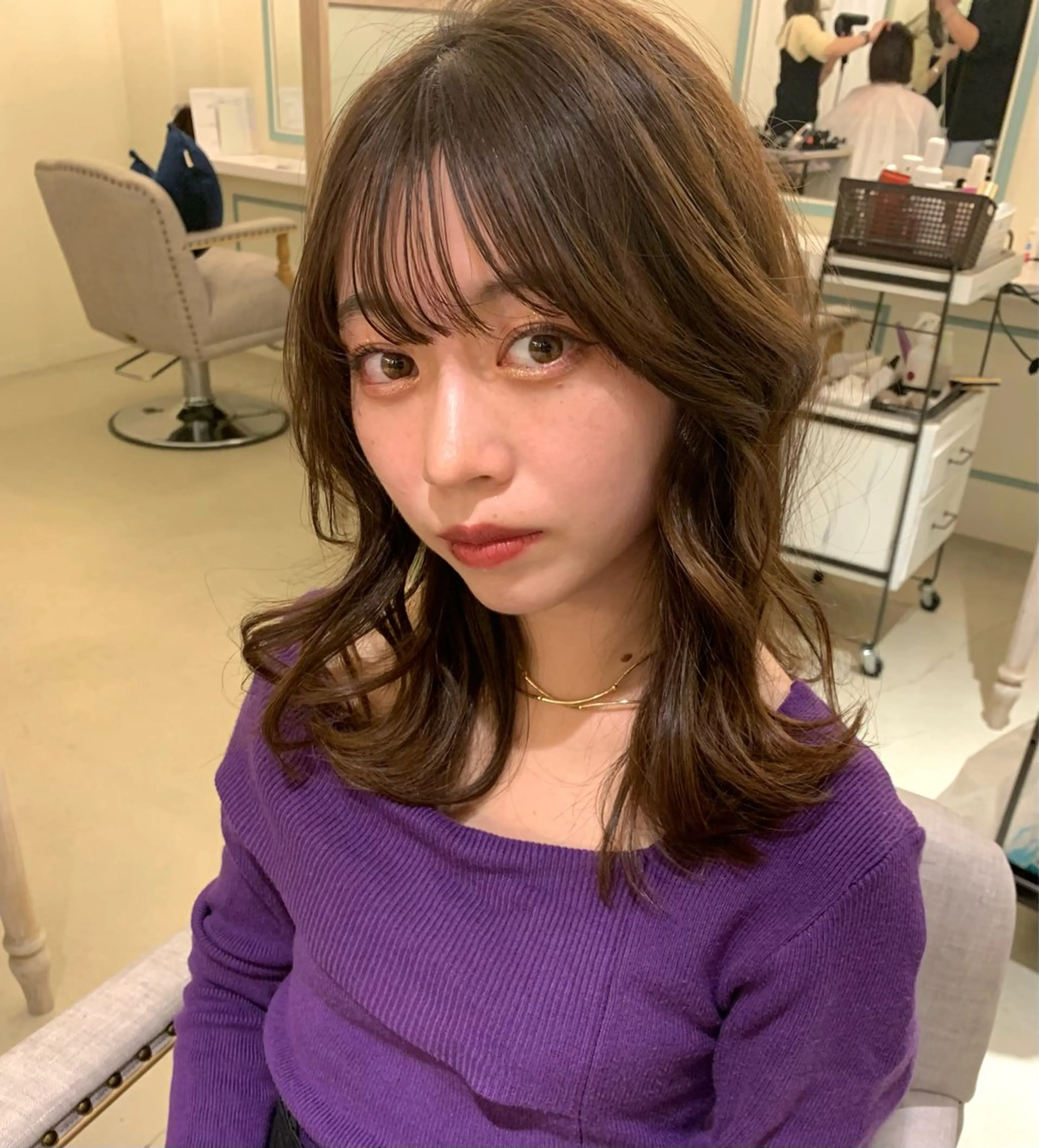 ミディアム カット 🍓韓国ヘア レイヤ ーカット🍓笠原 葵のヘアスタイル