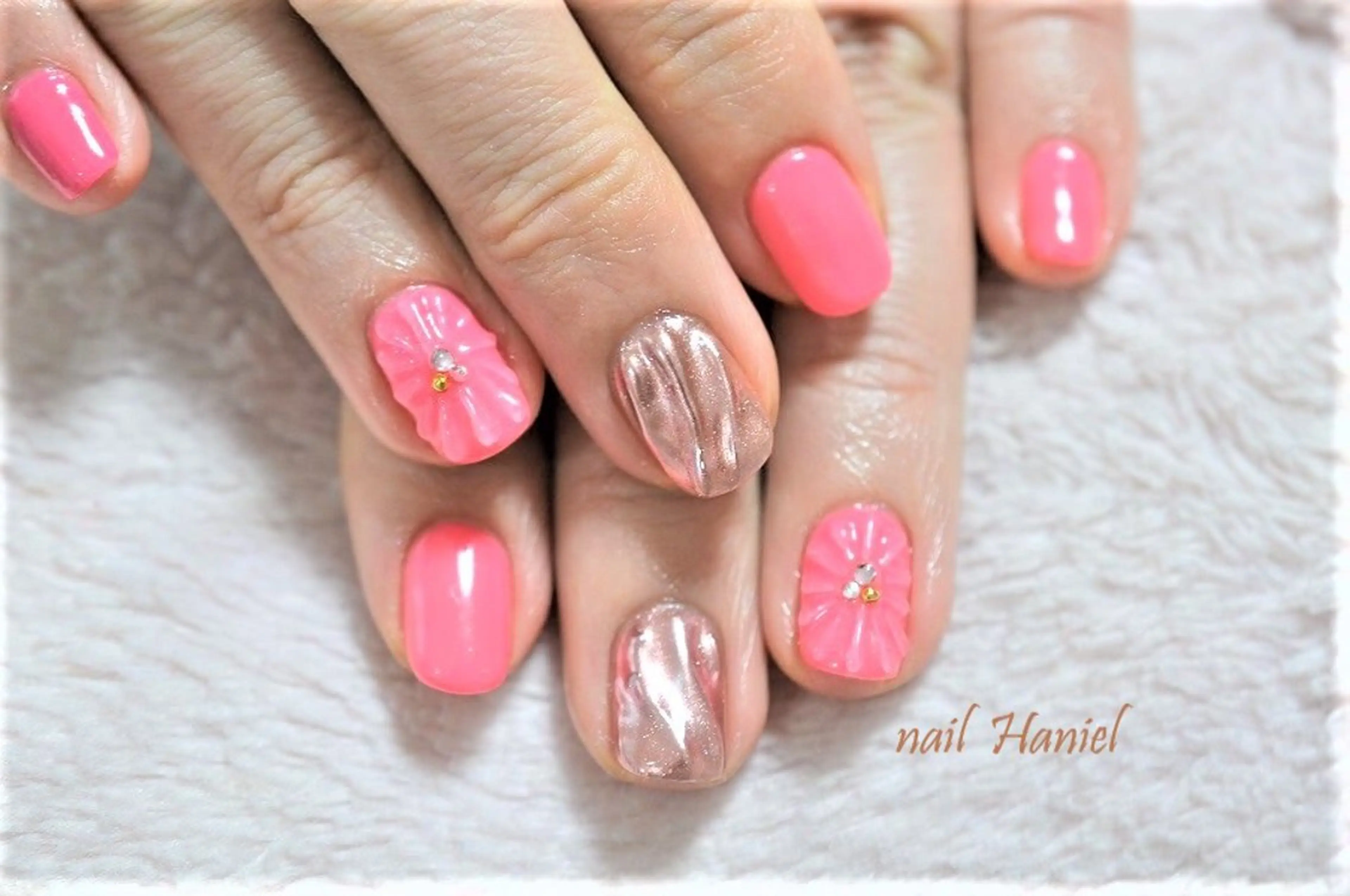 ネイル アートネイル ジェルネイル オフィスネイル ワンカラーネイル パラジェル ハンドネイル nail Haniel所属・半蔵門サロンハニエル 魅神 ちよのネイルデザイン