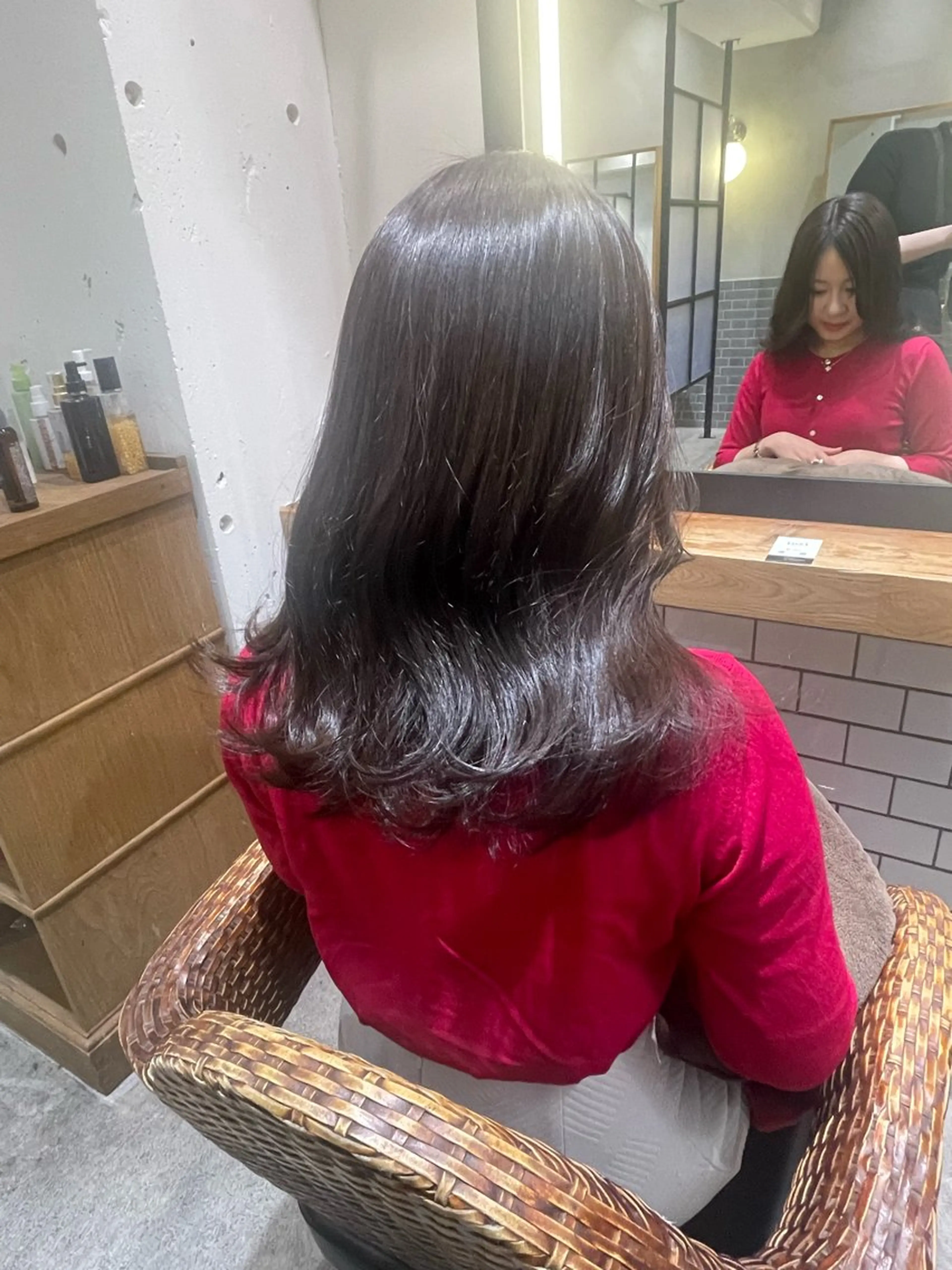 セミロング カラー カット ヘアカラー トリートメント 暖色カラー🤎Red Neo　meiのヘアスタイル