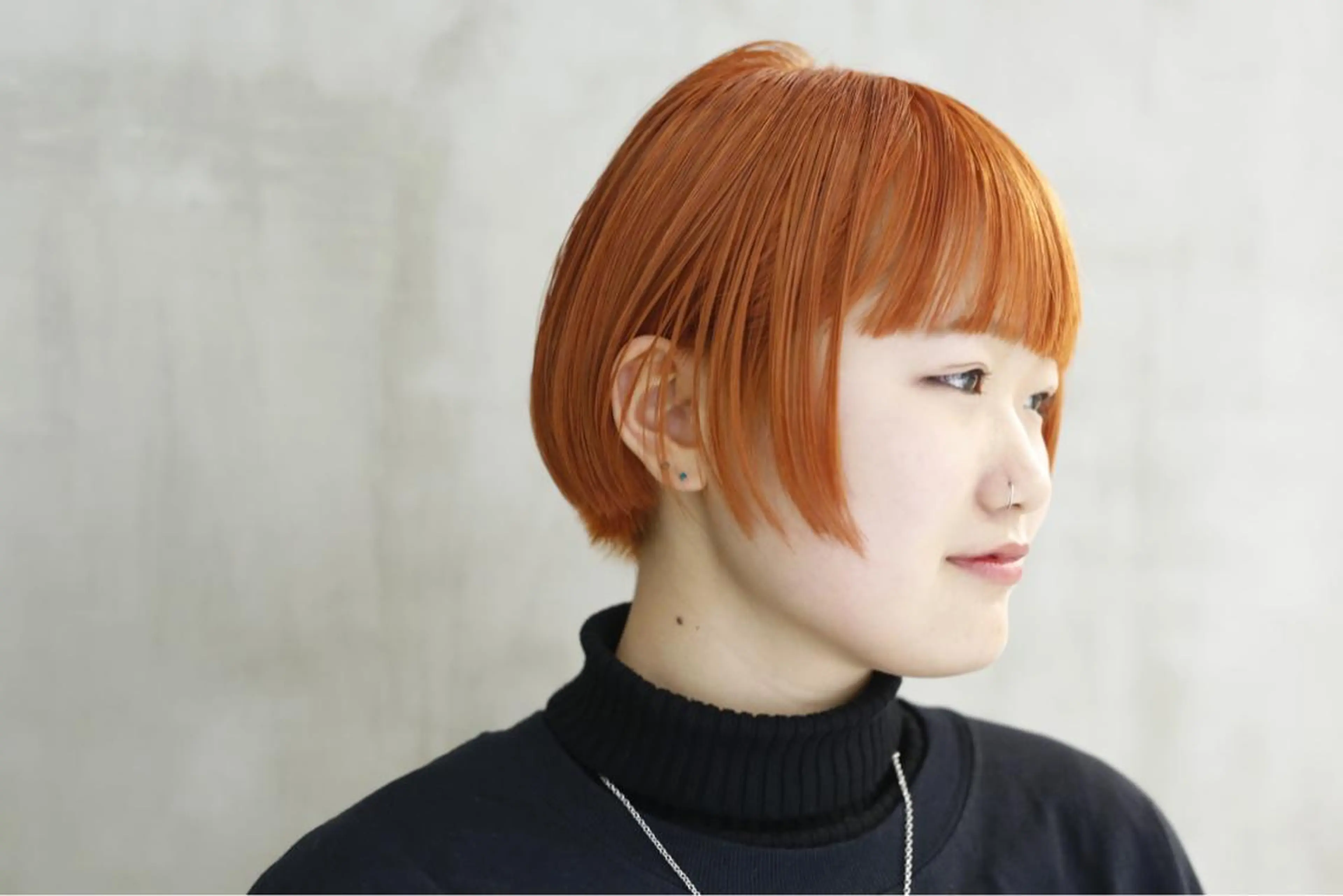 ミディアム カラー オレンジ ill.所属・ill［イル］大須 ダブルカラー髪質改善のヘアスタイル